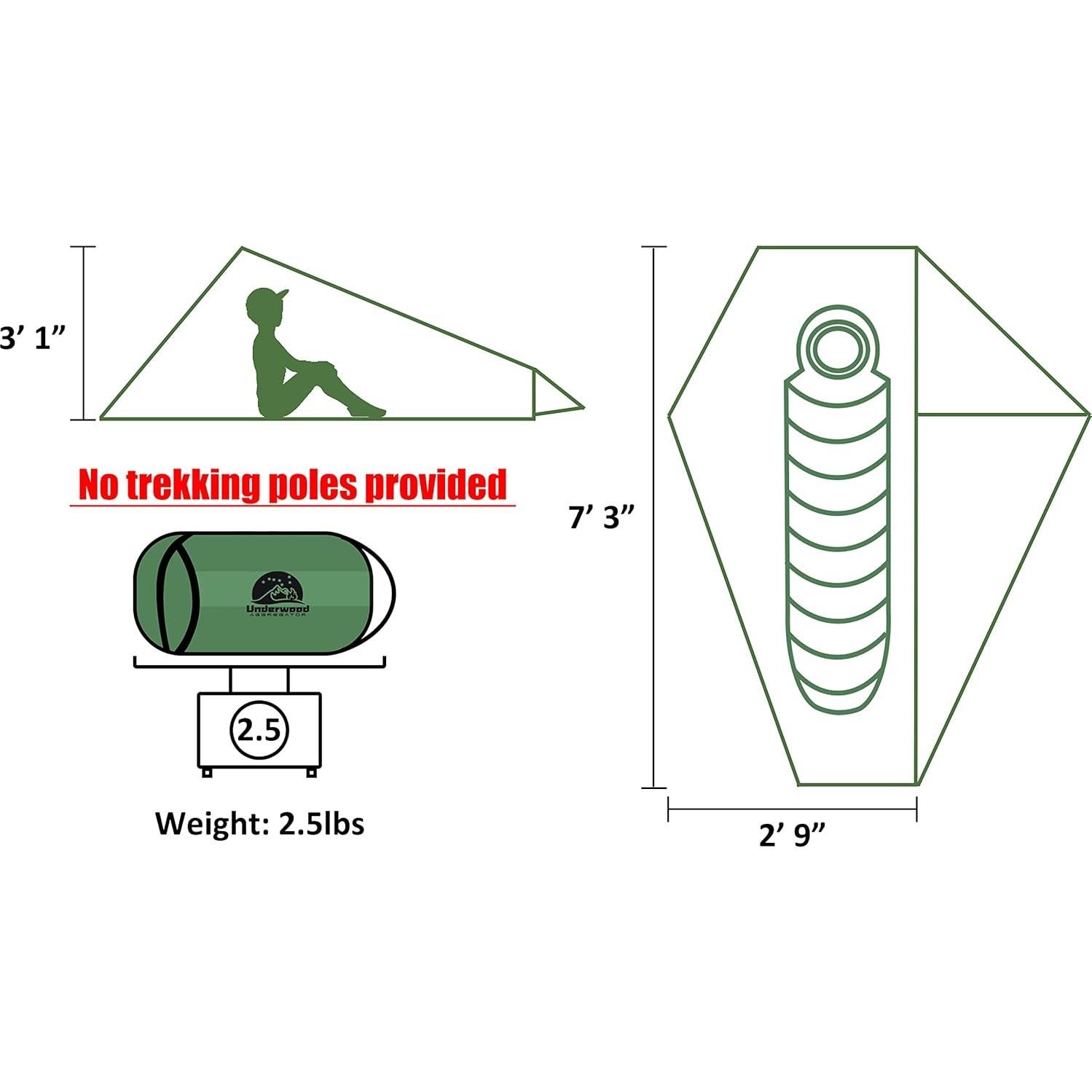 Tienda de Camping Ultraligera Underwood Aggregator 1 Persona
