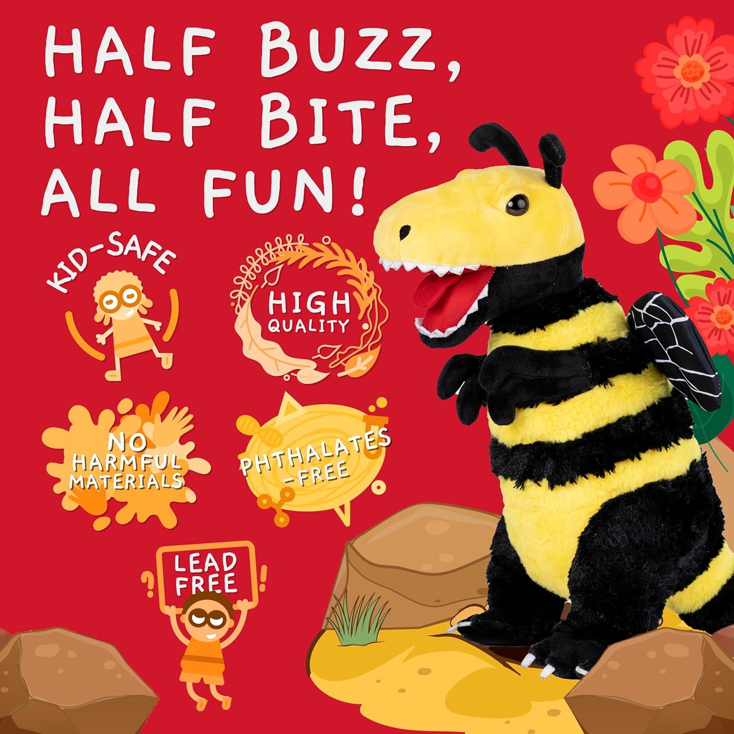 Peluche Híbrido B-Rex Randimals - Abeja y T-Rex 25x17x43cm