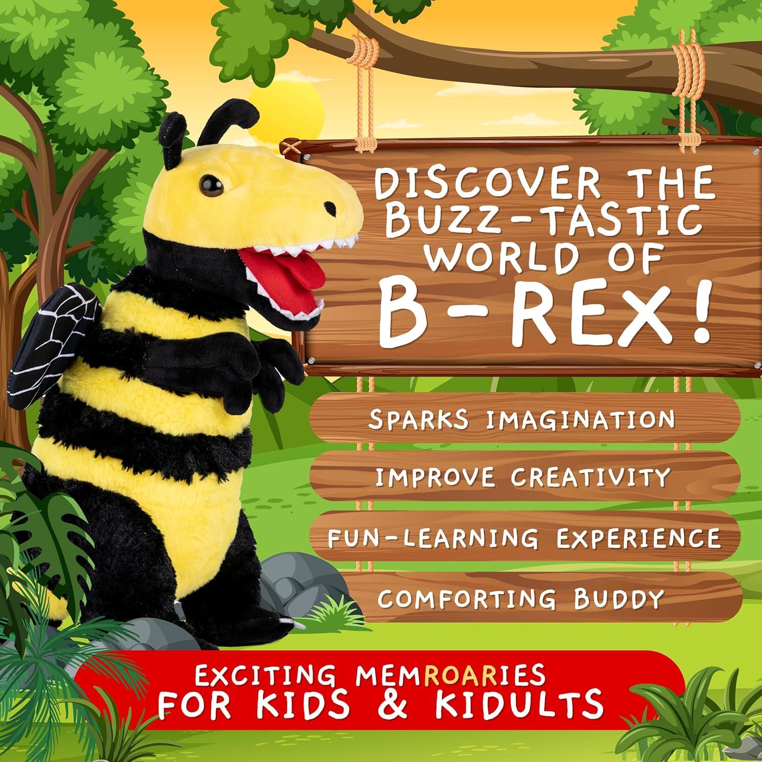 Peluches Híbridos Randimals B-Rex 25x17x43 cm para Niños