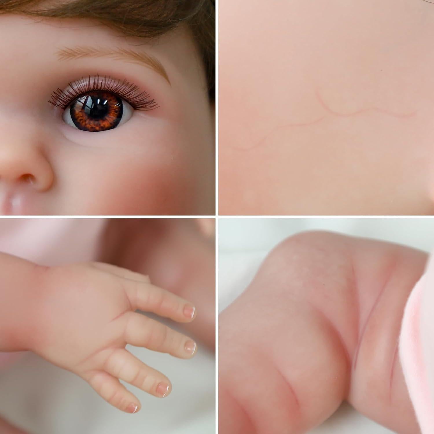 Muñeca Reborn SCOM Lucy 45.72 cm Realista con Accesorios