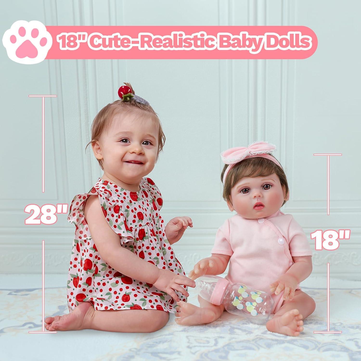 Muñeca Reborn SCOM Lucy 45.72 cm Realista con Accesorios