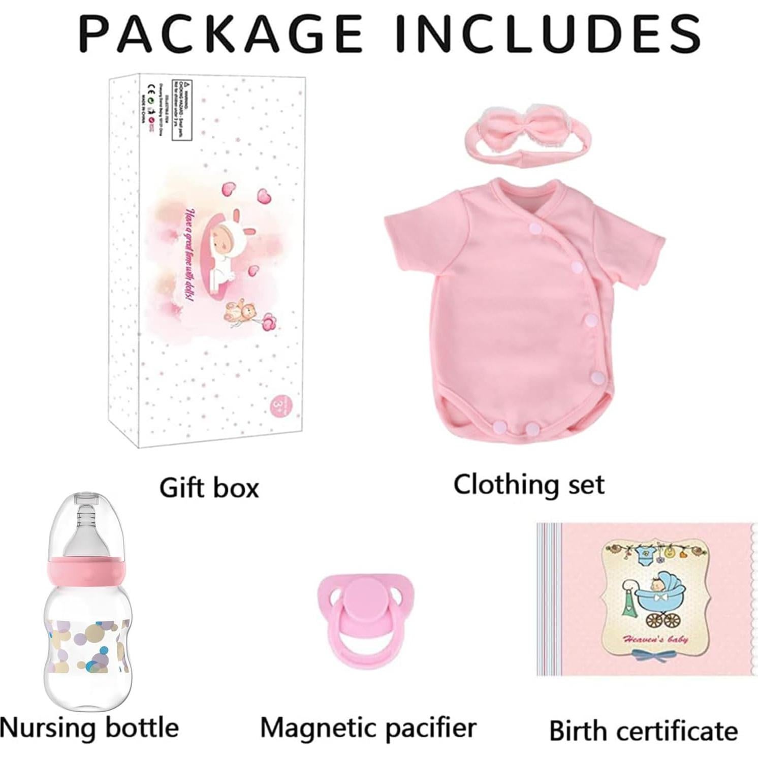 Muñeca Reborn SCOM Lucy 45.72 cm Realista con Accesorios