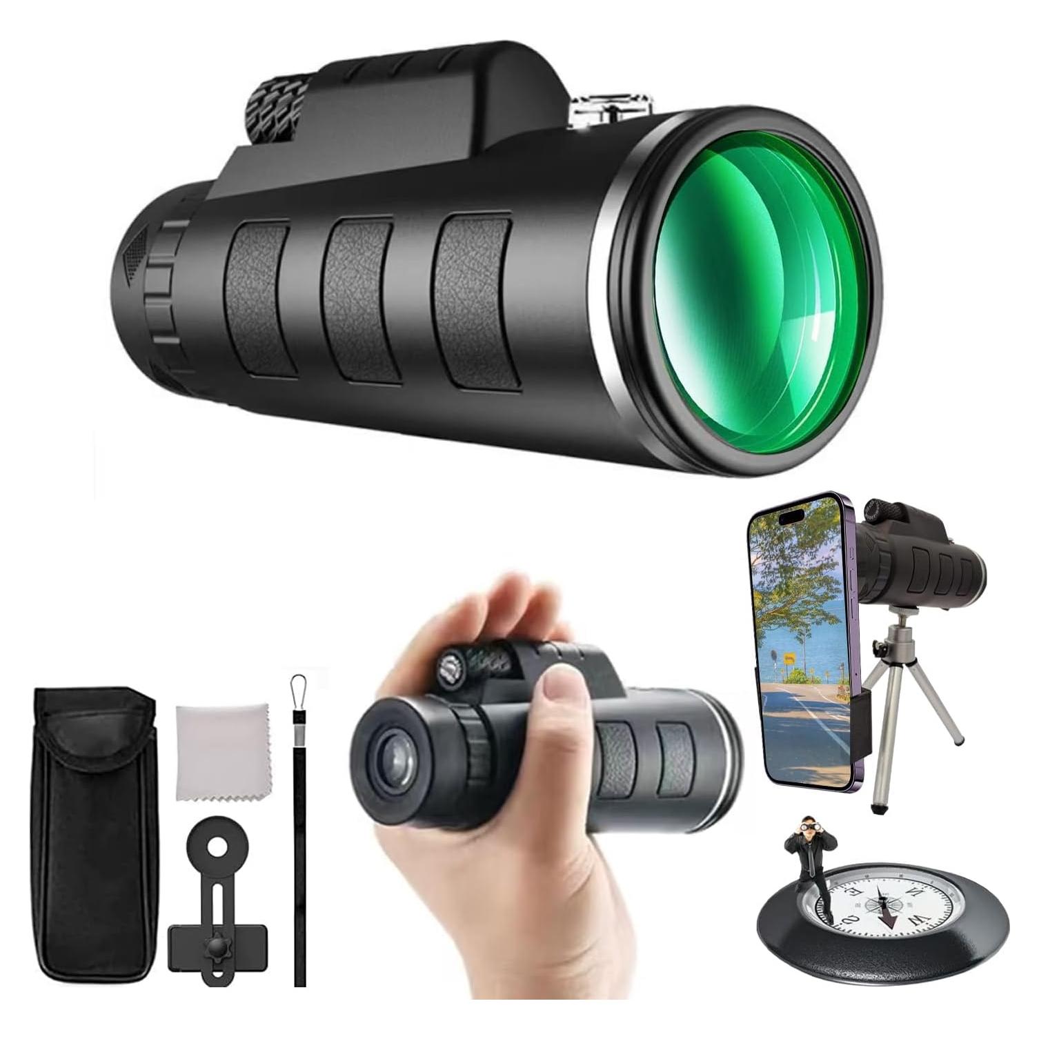 Telescopio Monocular Asaisje 40x60 Compacto Impermeable