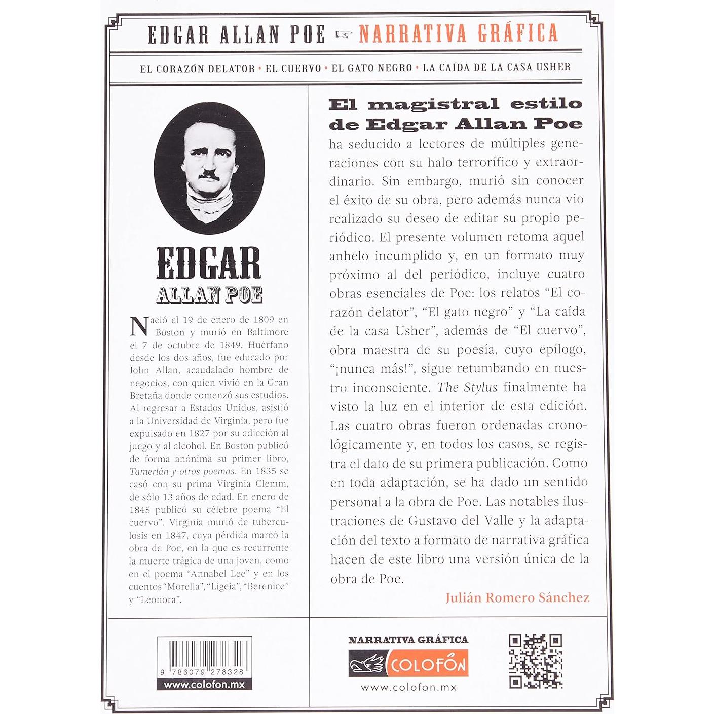 EDGAR ALLAN POE: EL CORAZÓN DELATOR; EL GATO NEGRO; LA CAIDAD DE LA CASA DE USHER; EL CUERVO