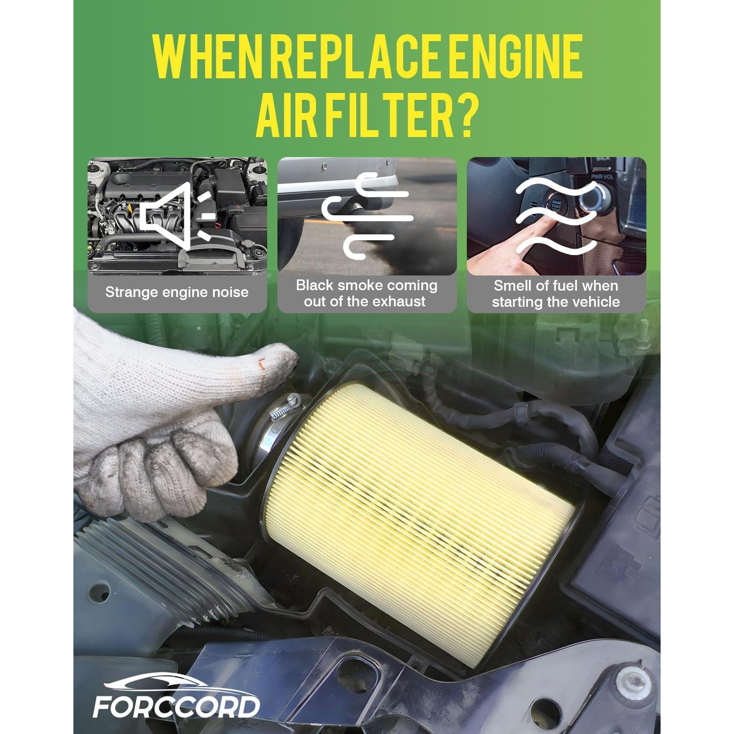 Filtro de aire del motor Forccord 8W0133843C 2 piezas para Audi