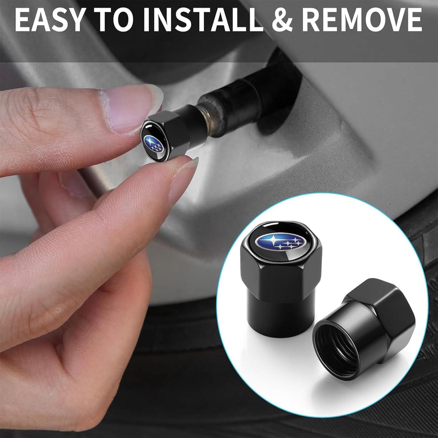 Tapas de Válvula de Neumático DEXBEXS 4 Piezas Aluminio Negro