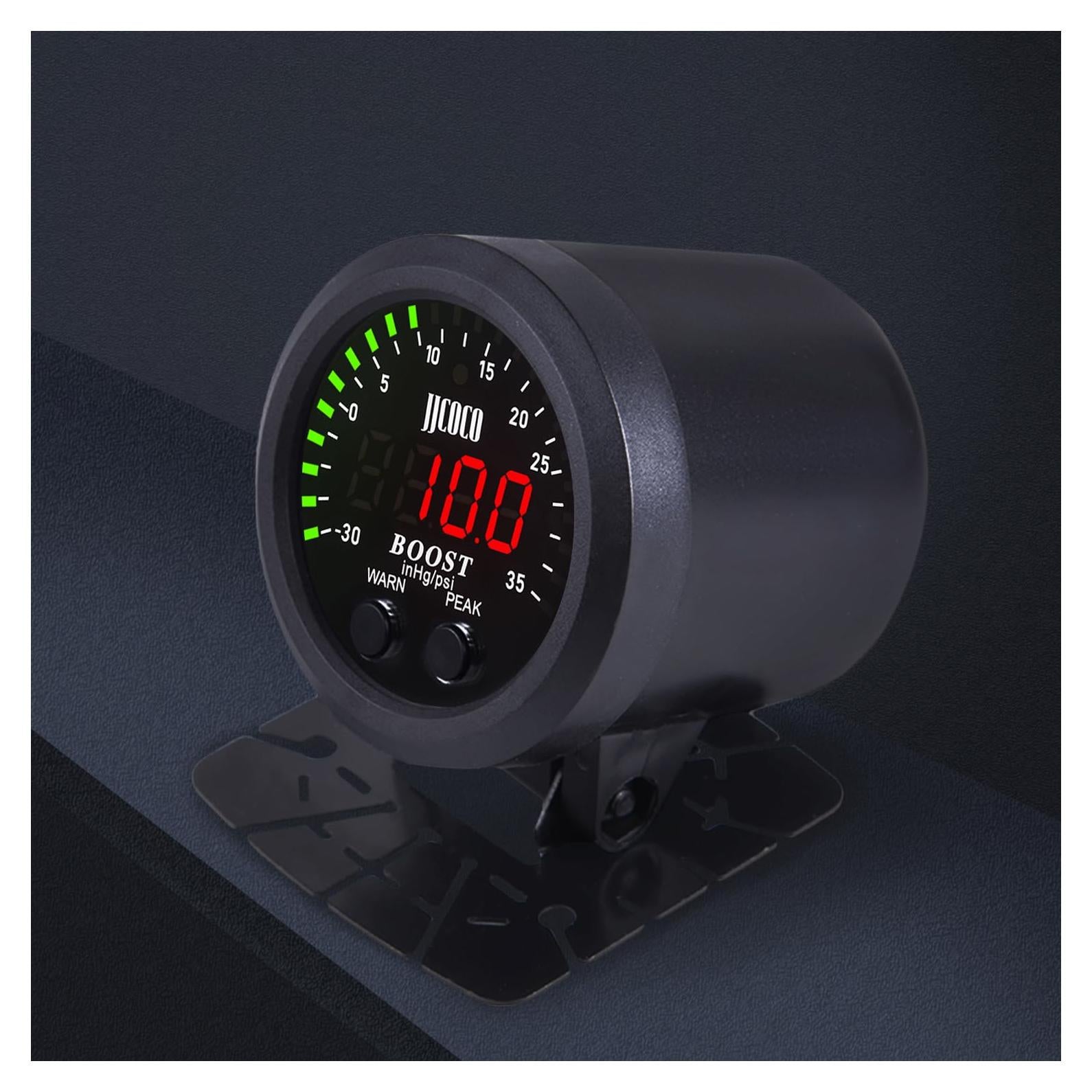 Medidor de Presión de Turbo ZHSYMX 52mm LED Rojo para Coche