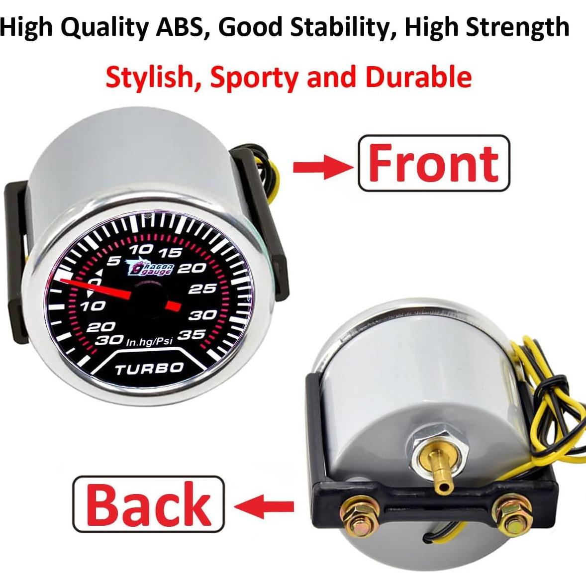 Medidor de Presión de Aumento Turbo LKRXW 52mm 0-35 PSI