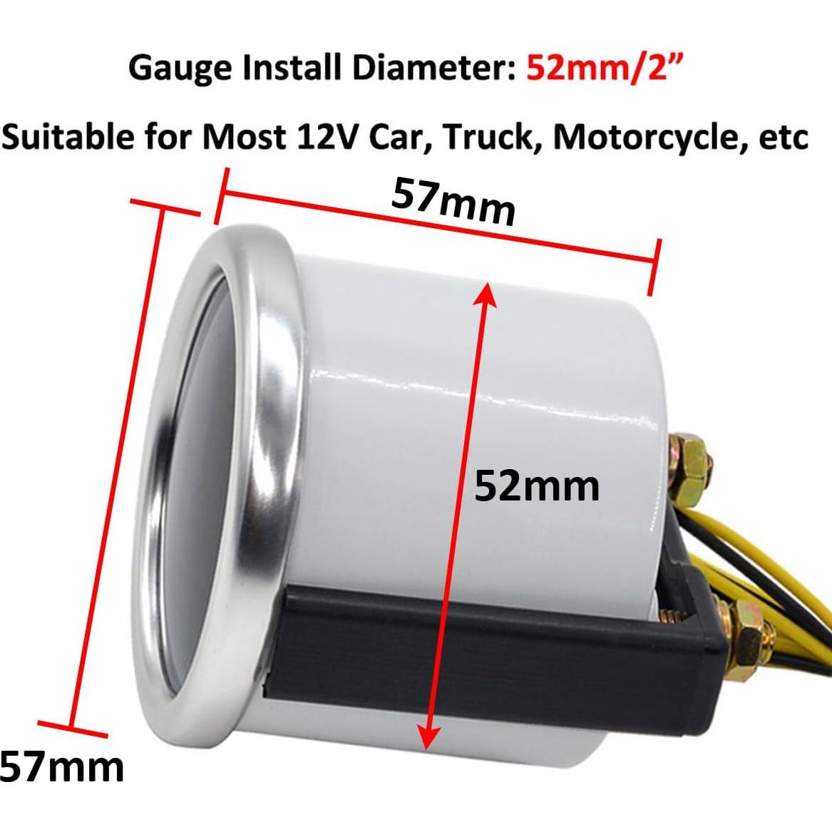 Medidor de Presión de Aumento Turbo LKRXW 52mm 0-35 PSI