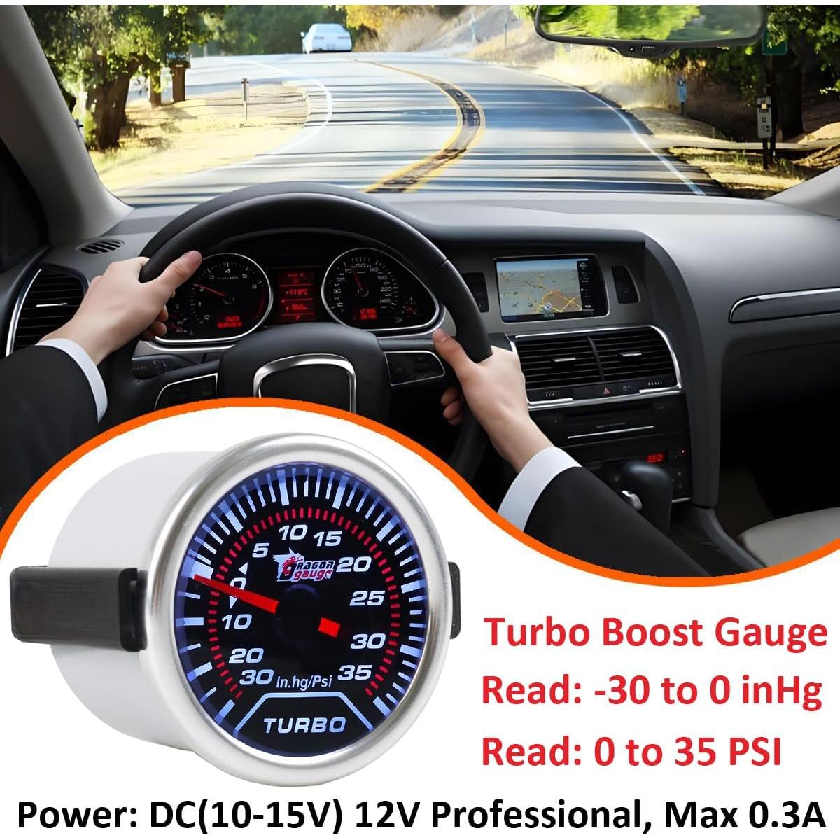 Medidor de Presión de Aumento Turbo LKRXW 52mm 0-35 PSI