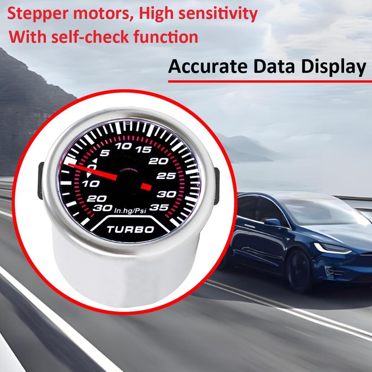 Medidor de Presión de Aumento Turbo LKRXW 52mm 0-35 PSI