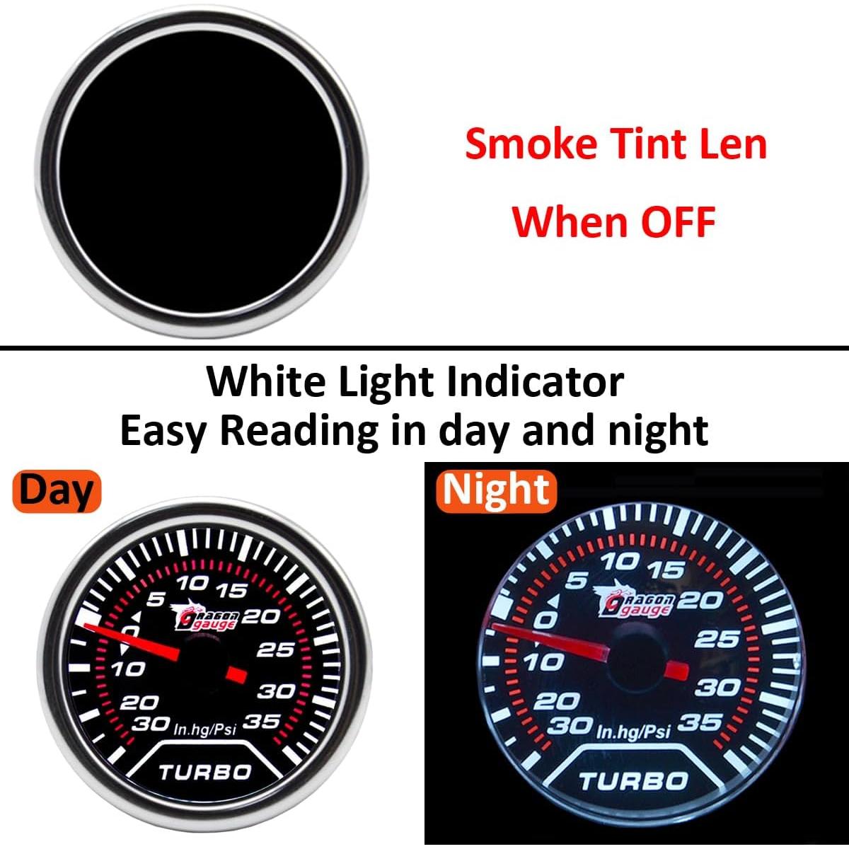 Medidor de Presión de Aumento Turbo LKRXW 52mm 0-35 PSI