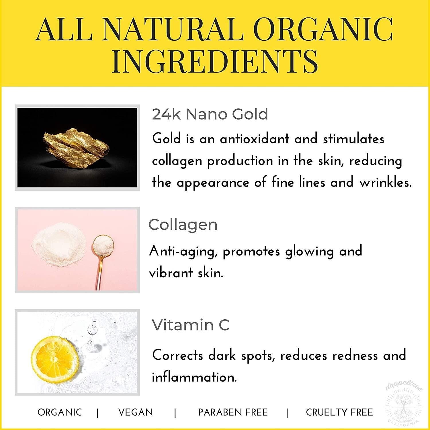 Mascarilla Facial Doppeltree Gold Hidrogel 24K Colágeno 425g