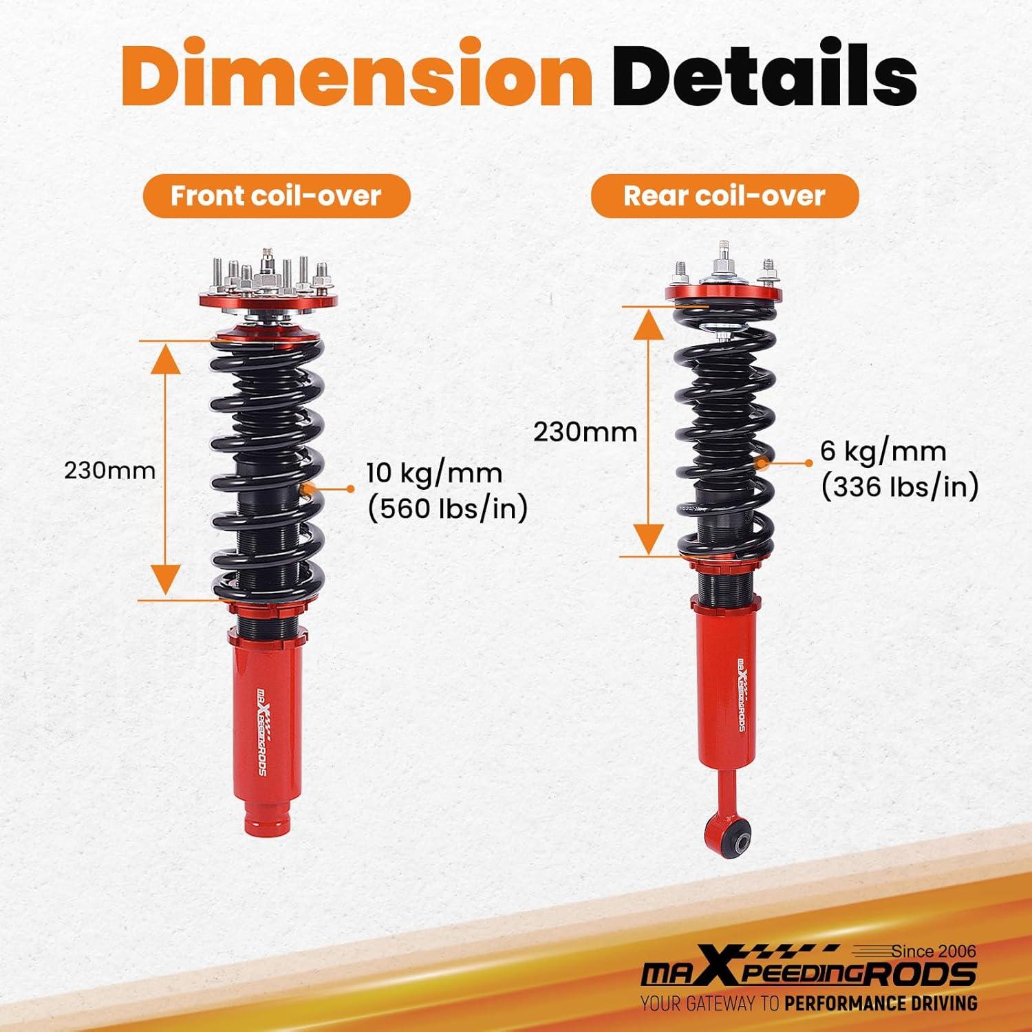 Amortiguadores Ajustables maXpeedingrods para Honda Accord 2003-2007