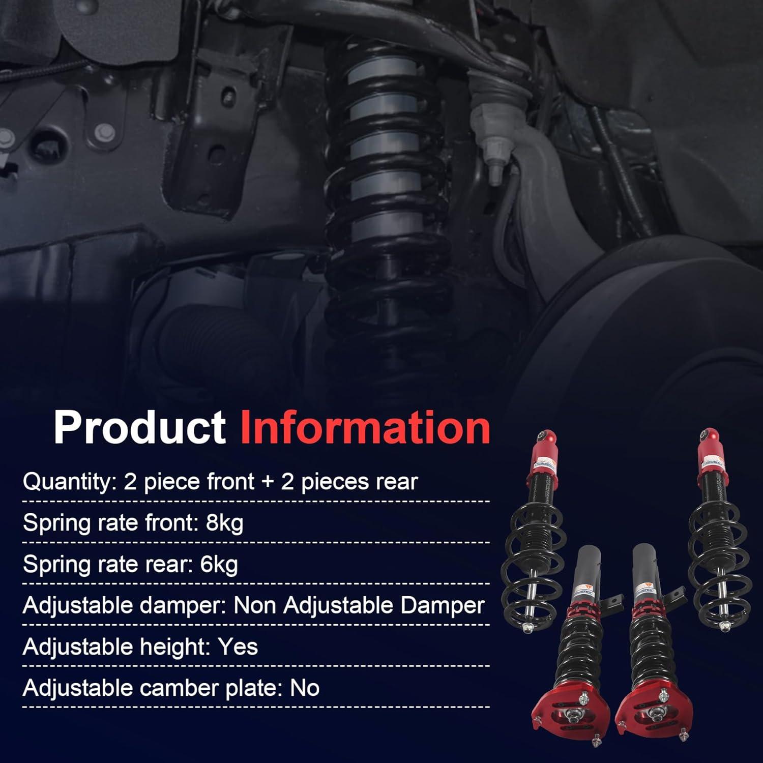 Kit de Suspensión Coilover JDMSPEED Rojo VW GTI 06-09 / Golf MK5 03-07