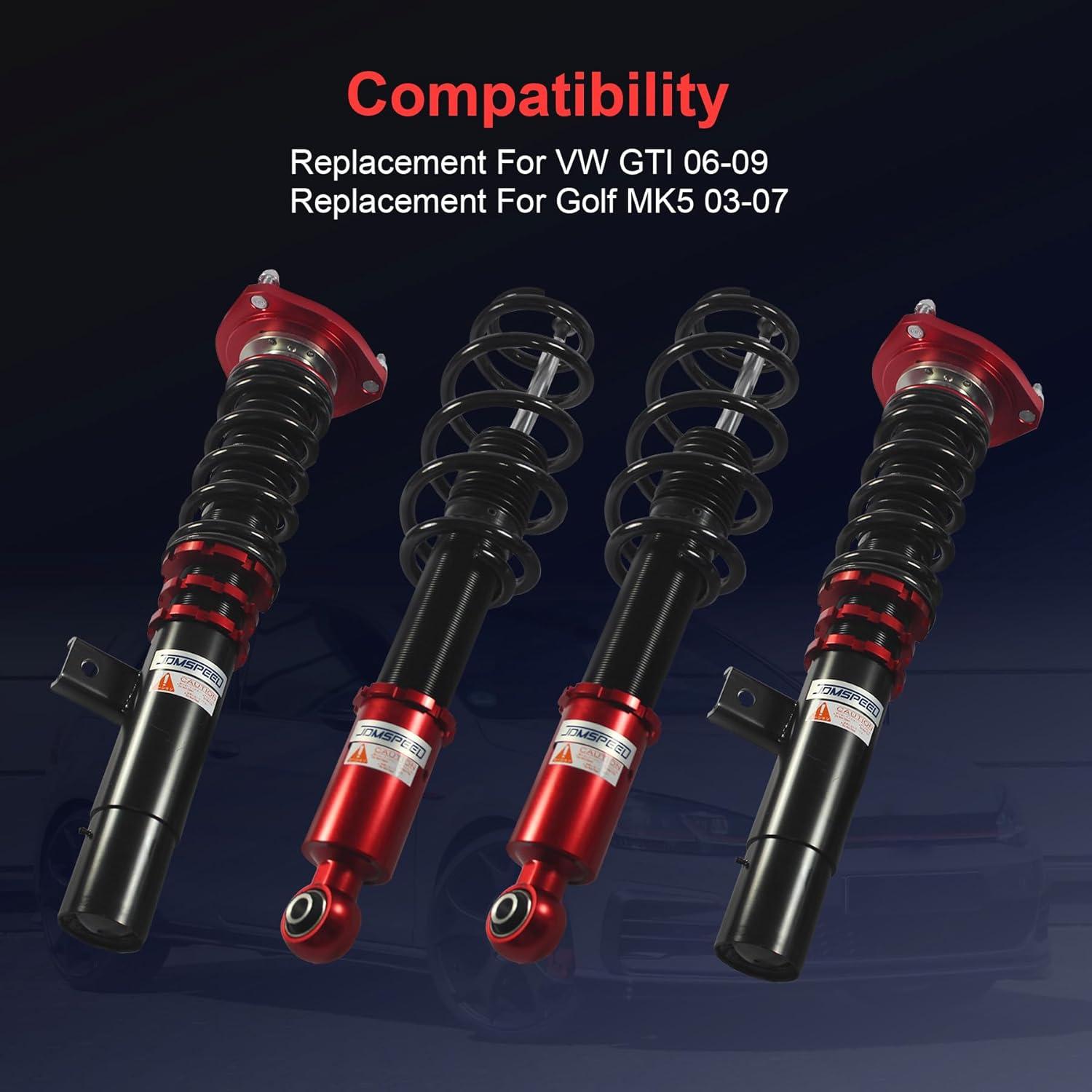 Kit de Suspensión Coilover JDMSPEED Rojo VW GTI 06-09 / Golf MK5 03-07