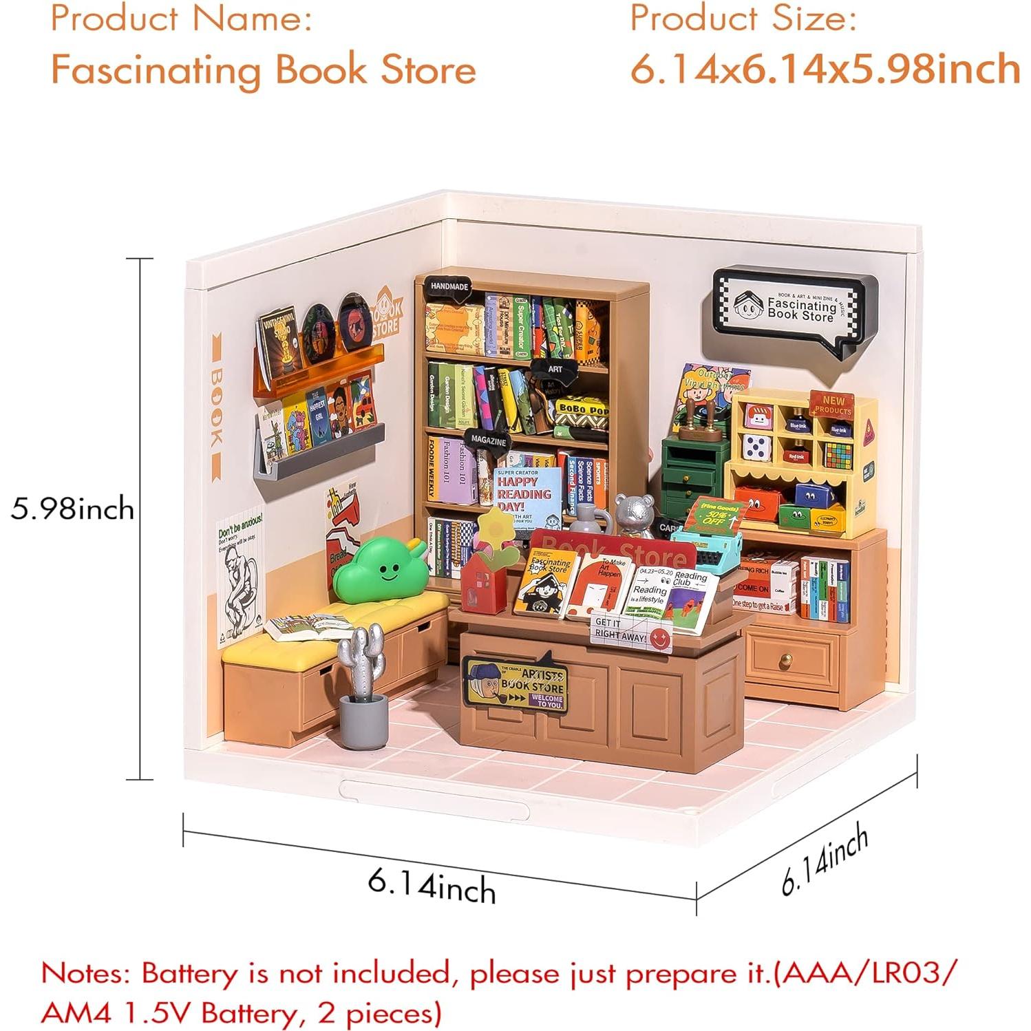 ROBOTIME Mini Casa en Miniatura 1:24 con Luz LED y Muebles