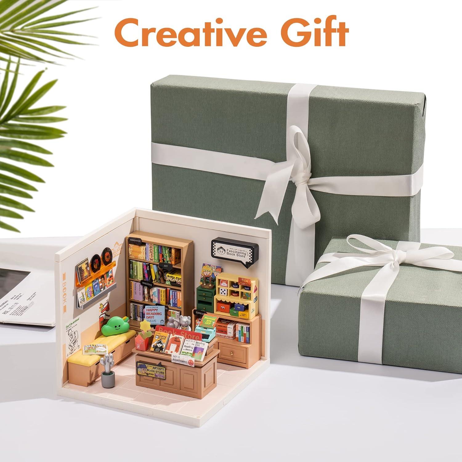 ROBOTIME Mini Casa en Miniatura 1:24 con Luz LED y Muebles