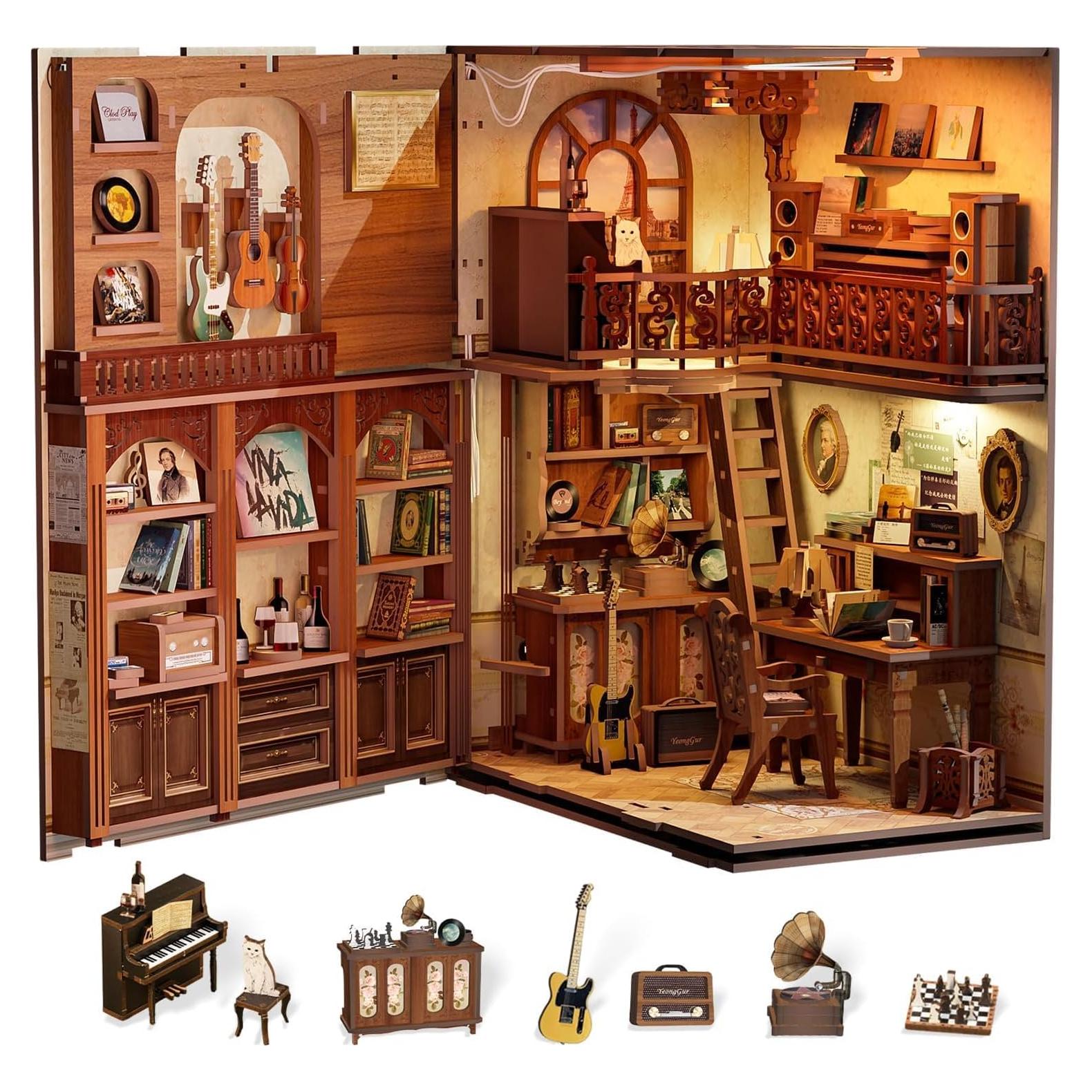 Kit de Nook de Libros Cutefun 3D con Luz LED y Cubierta