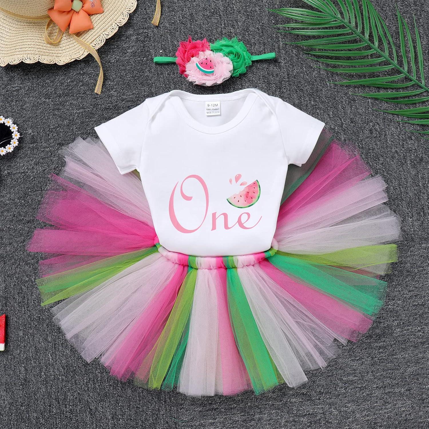 Conjunto de Cumpleaños para Niña AWIBMK 1 Año Tutu y Diadema