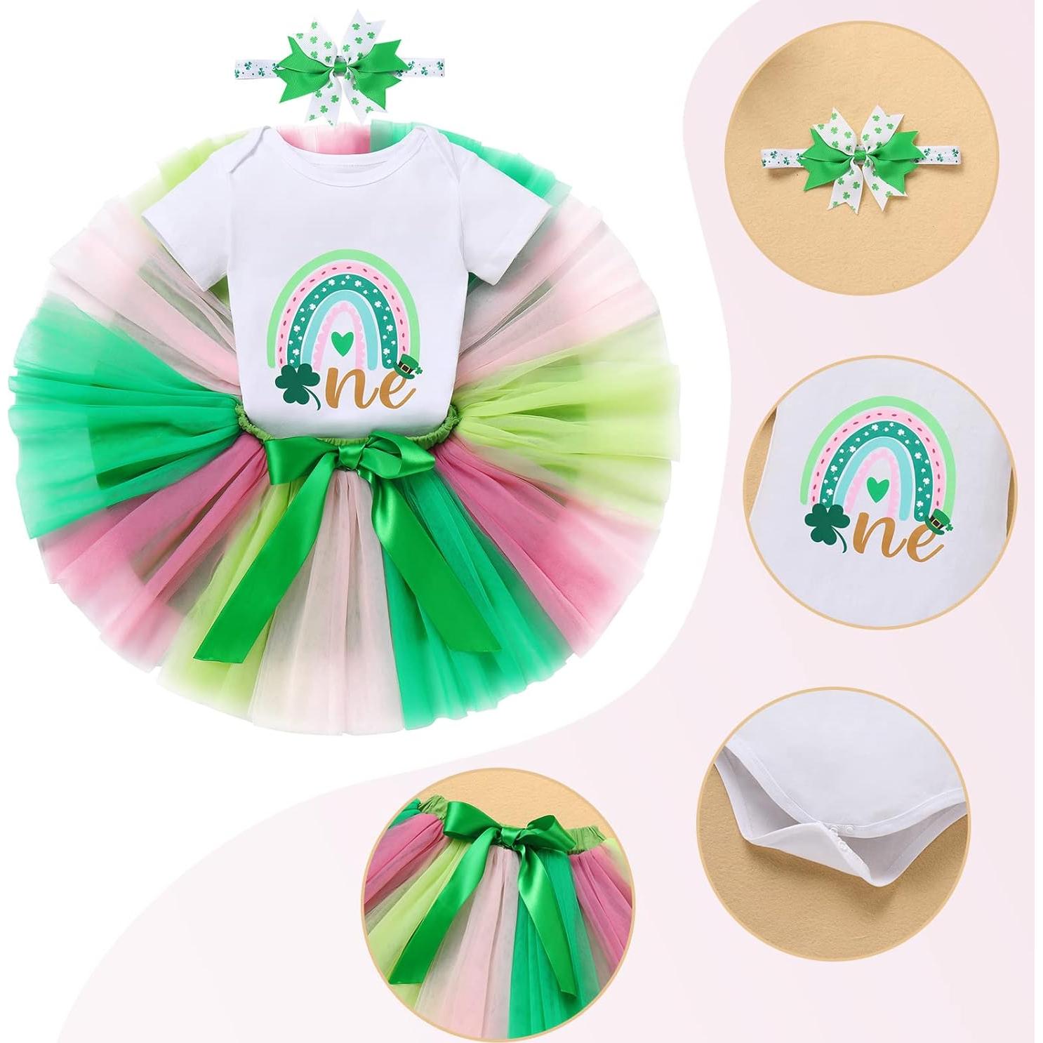 Conjunto de Cumpleaños 1er Año Niña AWIBMK Mono y Tutu