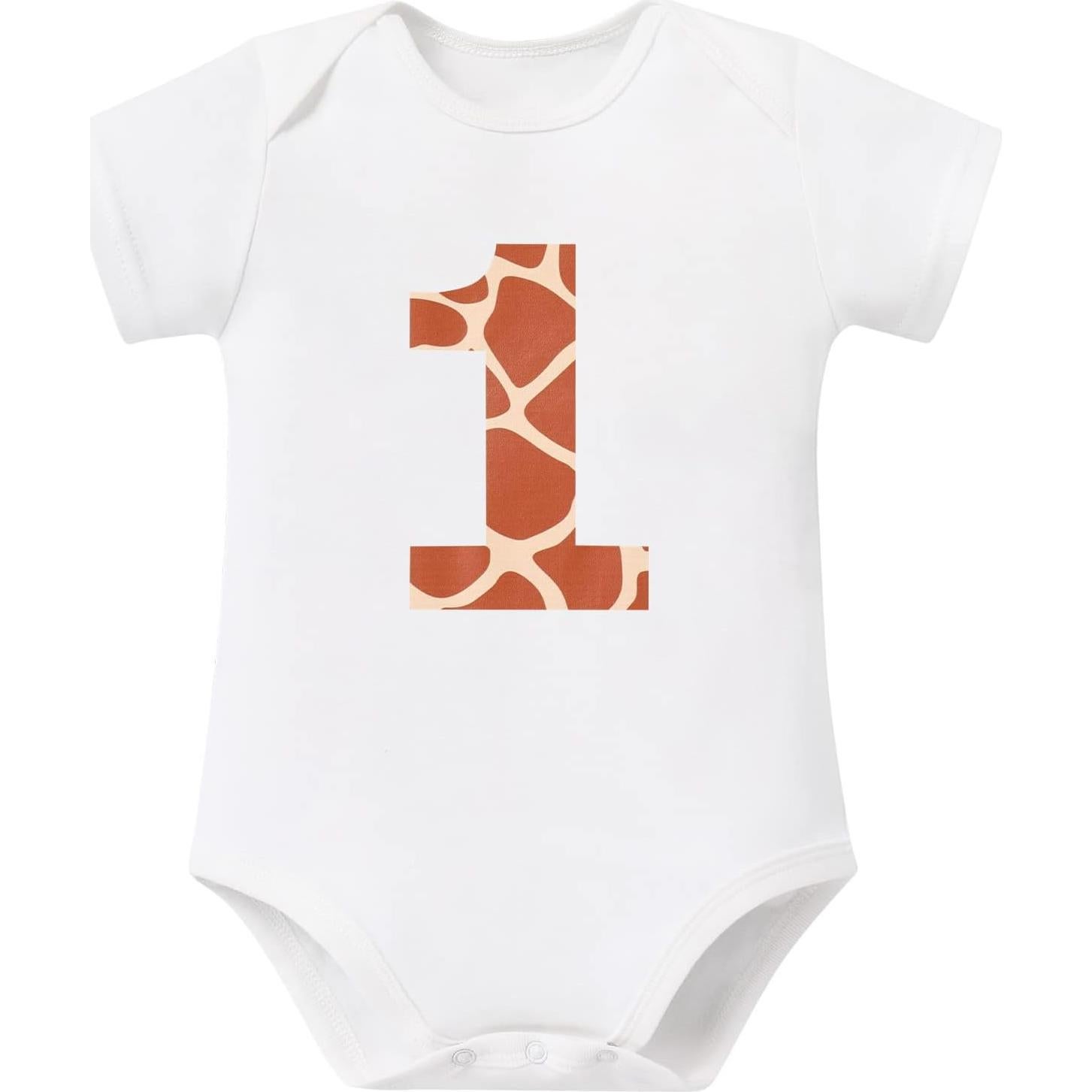 Conjunto de Cumpleaños 1er Año Niña AWIBMK Mono Jirafa