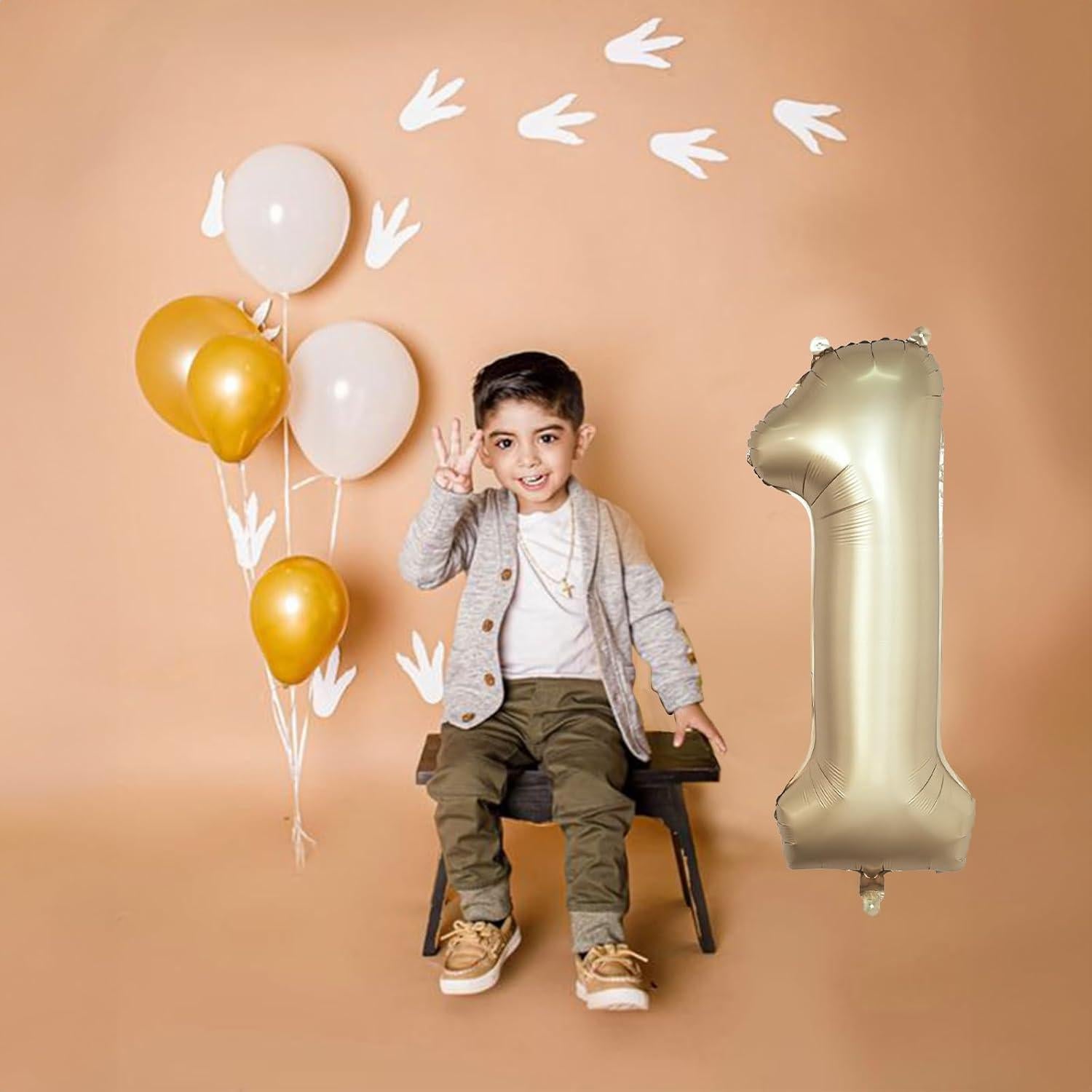 Globo de Número 1 40 cm Oro Metálico para Fiesta Cumpleaños