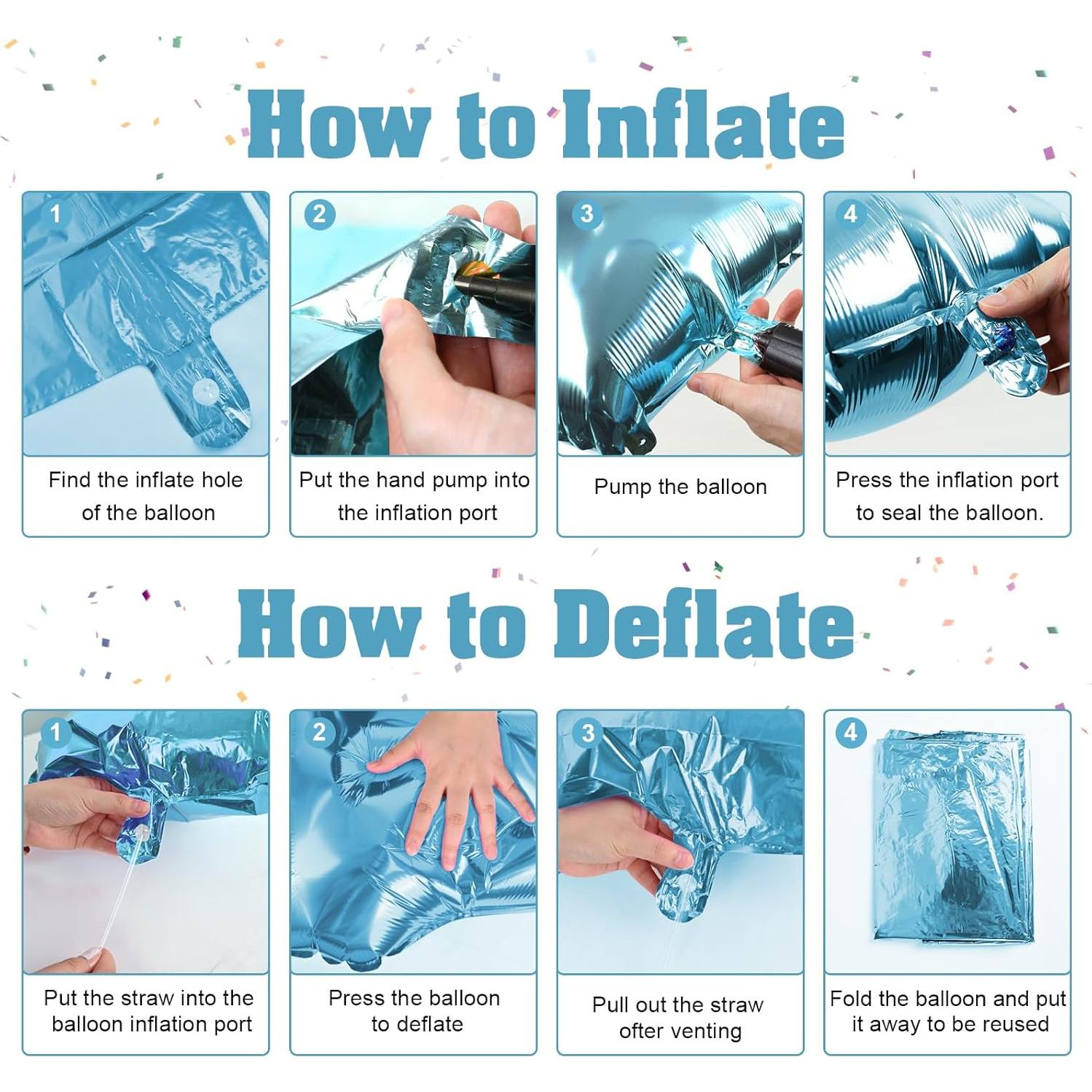 Globo de Número 2 Azul Perla 100 cm Autoinflable