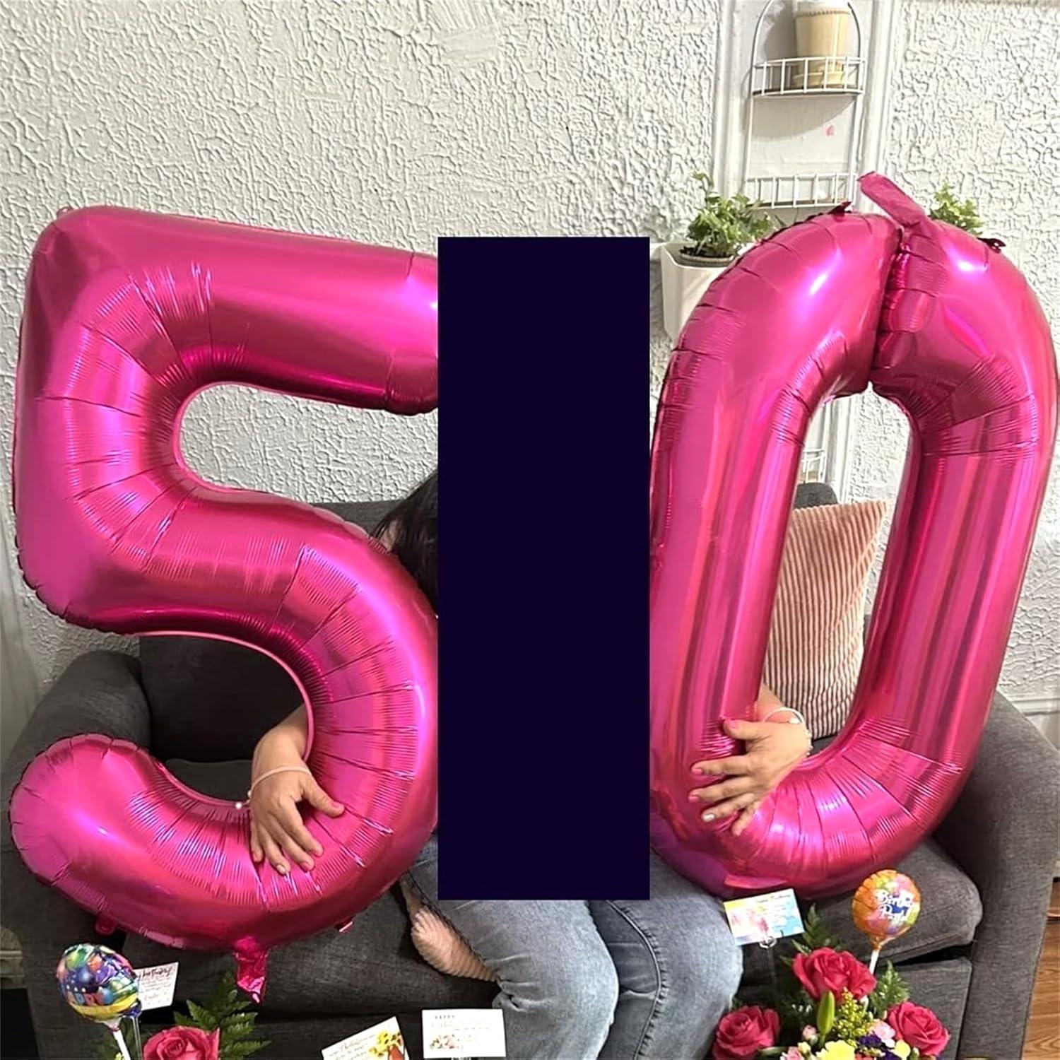 Globo Número 5 Rosa Fucsia 101,6 cm para Cumpleaños