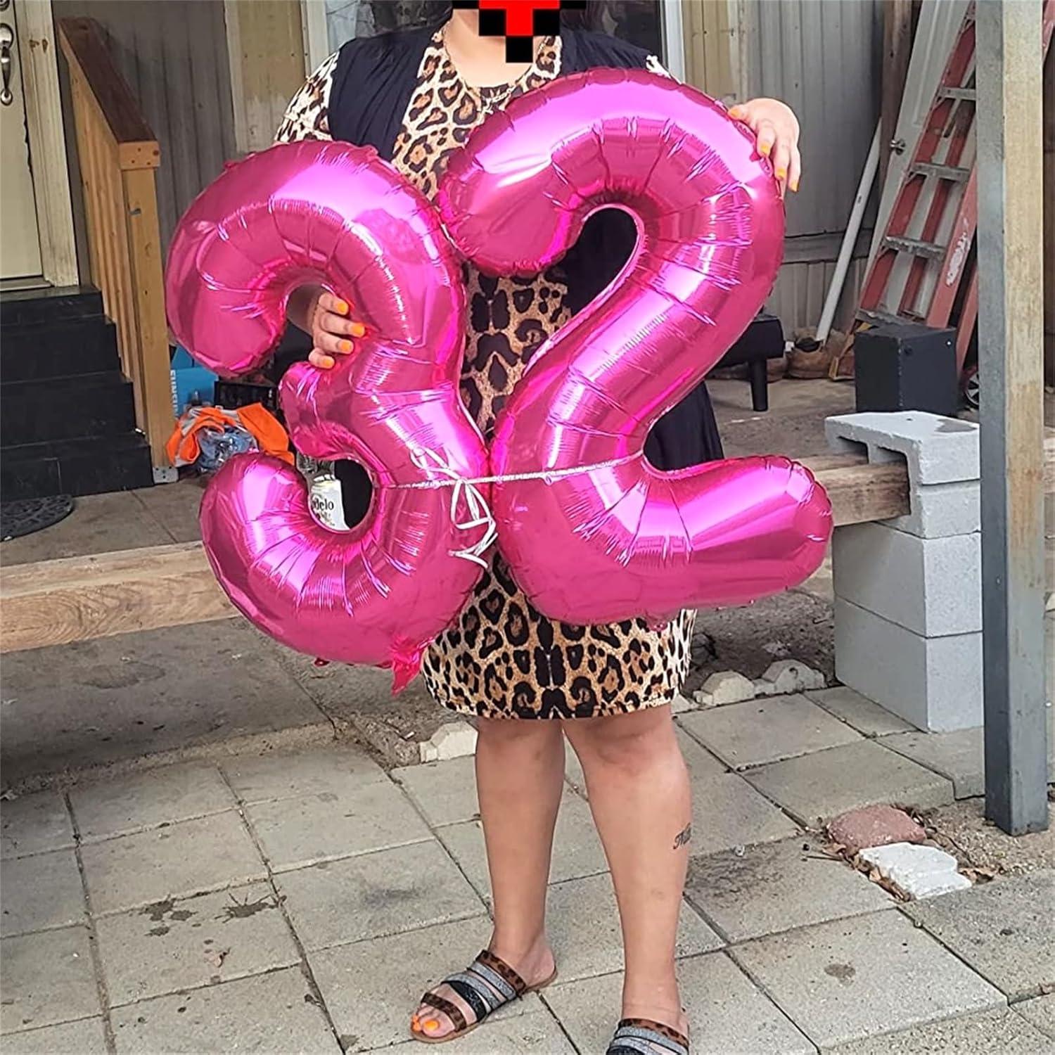 Globo Número 5 Rosa Fucsia 101,6 cm para Cumpleaños