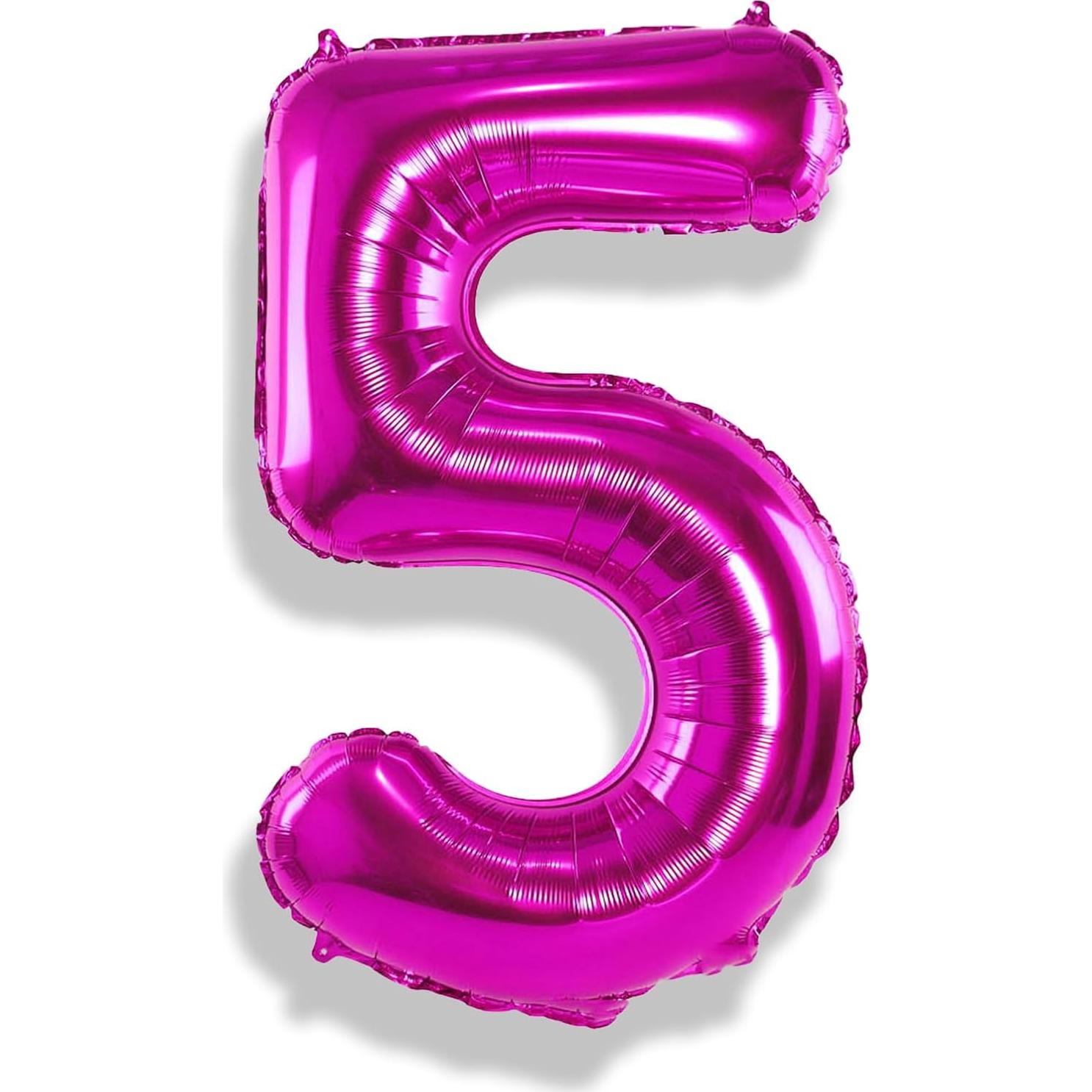 Globo Número 5 Rosa Fucsia 101,6 cm para Cumpleaños