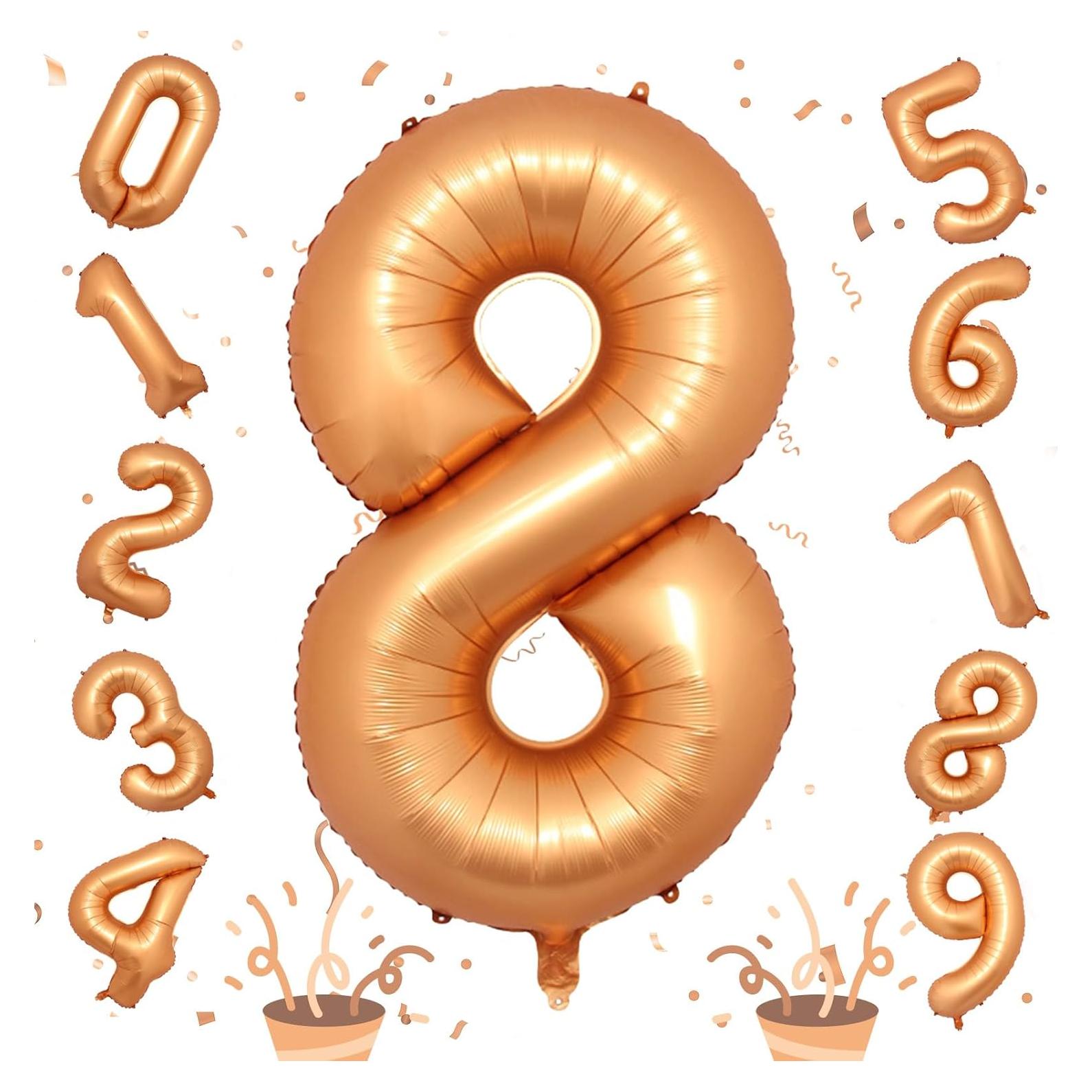 Globo de Número 8 Naranja Isndare 101,6 cm para Fiestas