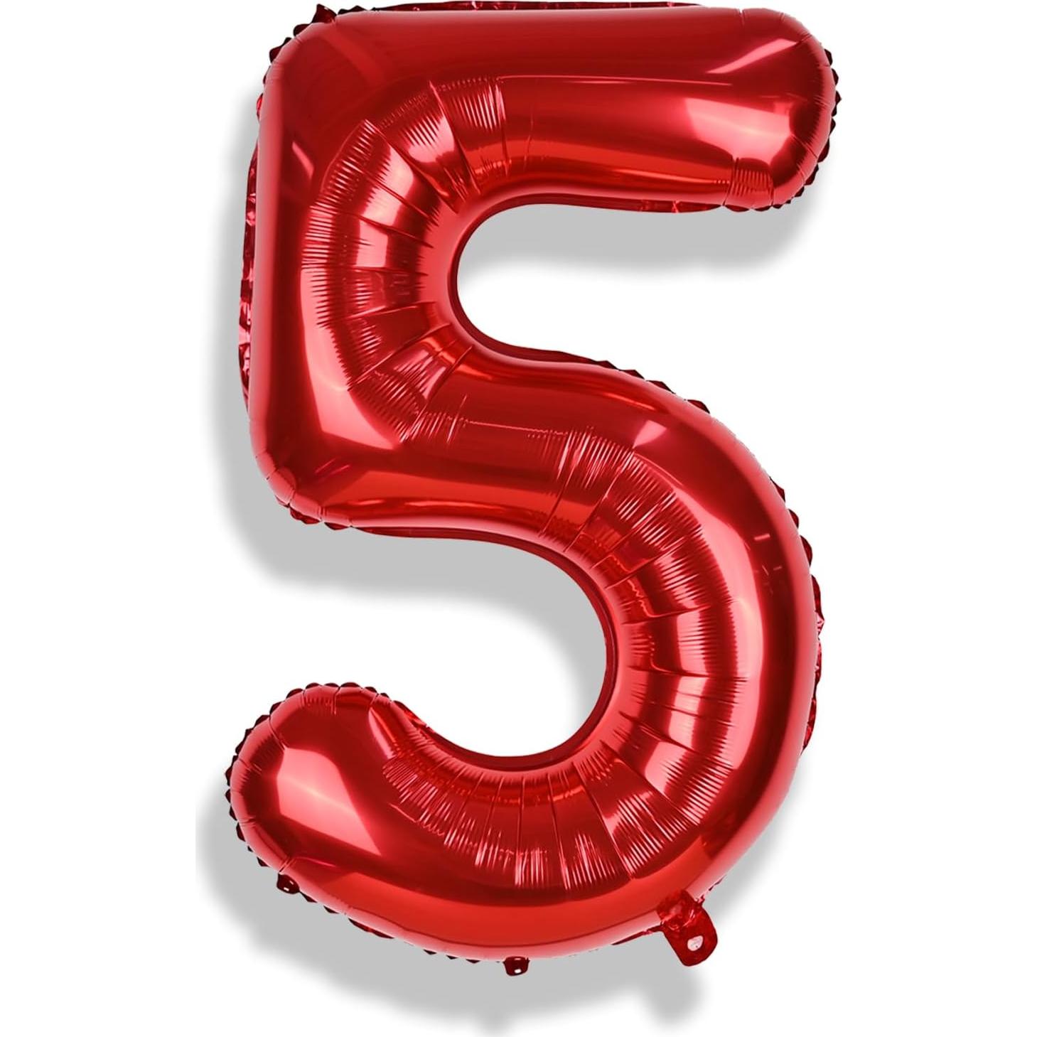 Globo Gigante Rojo Número 5 de 101,6 cm para Fiesta