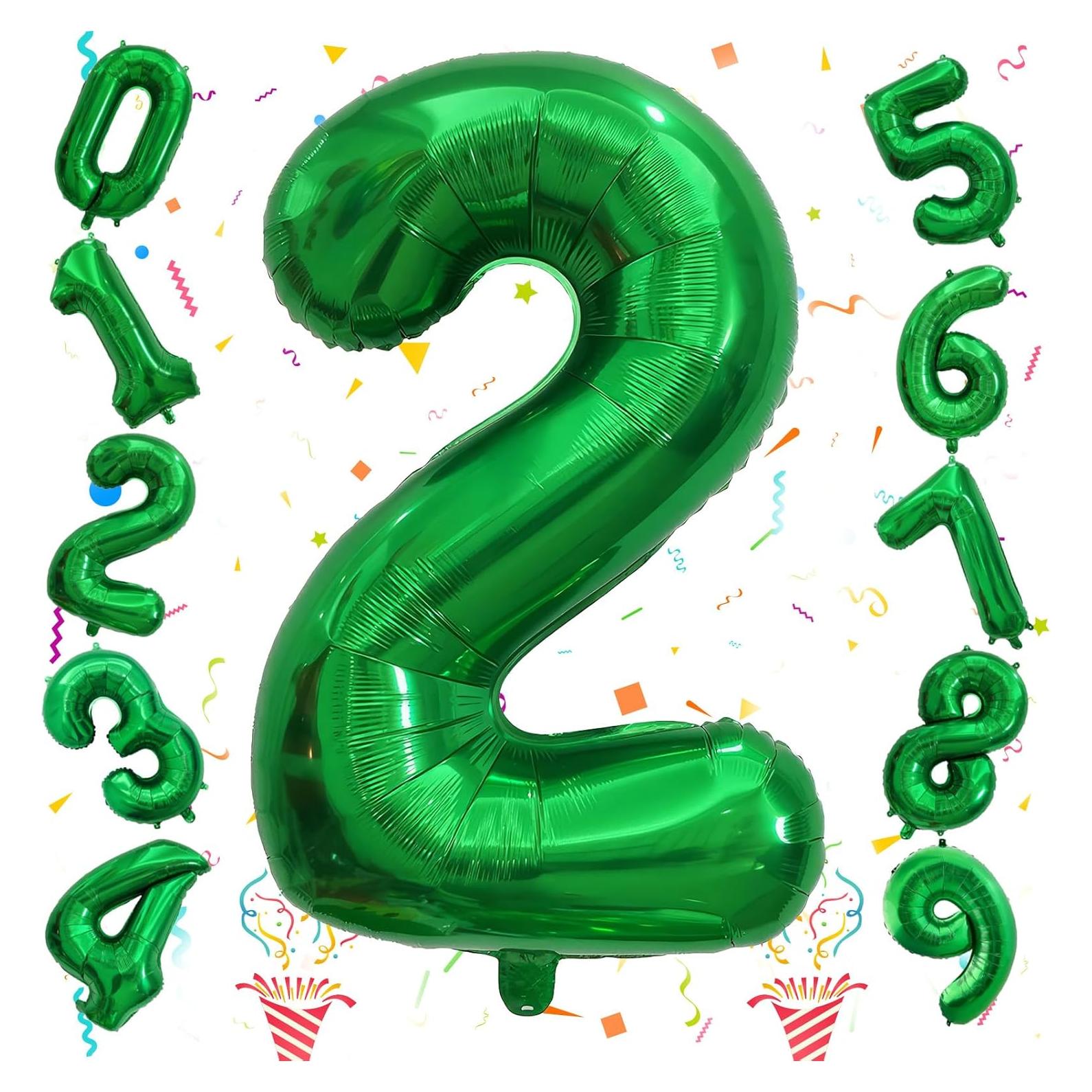 Globo Número 2 Verde Oscuro 101,6 cm para Cumpleaños