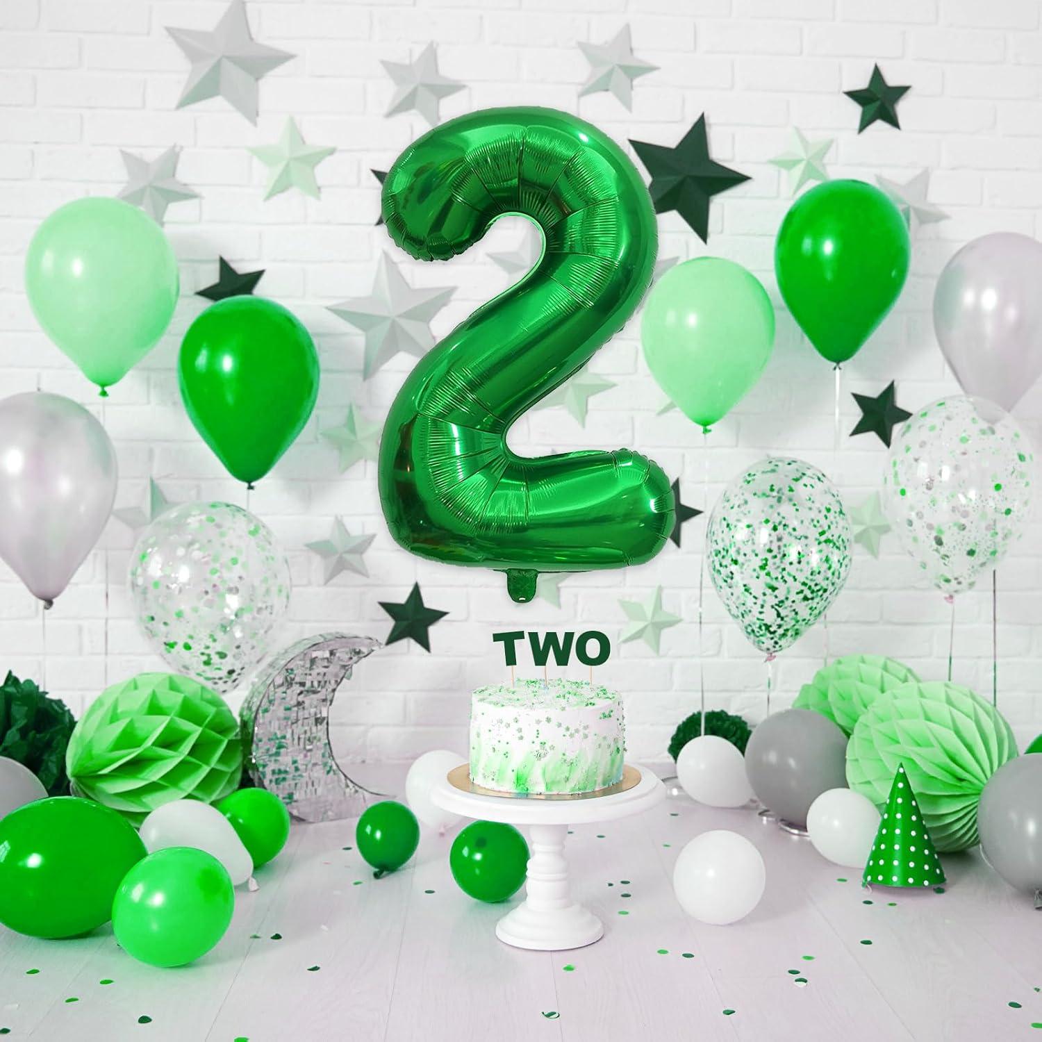 Globo Número 2 Verde Oscuro 101,6 cm para Cumpleaños