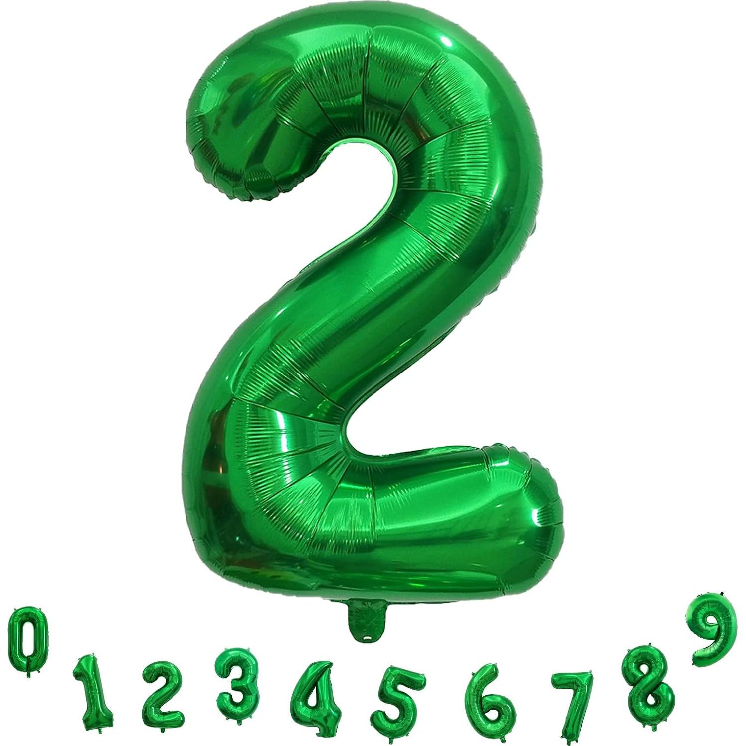 Globo Número 2 Verde Oscuro 101,6 cm para Cumpleaños