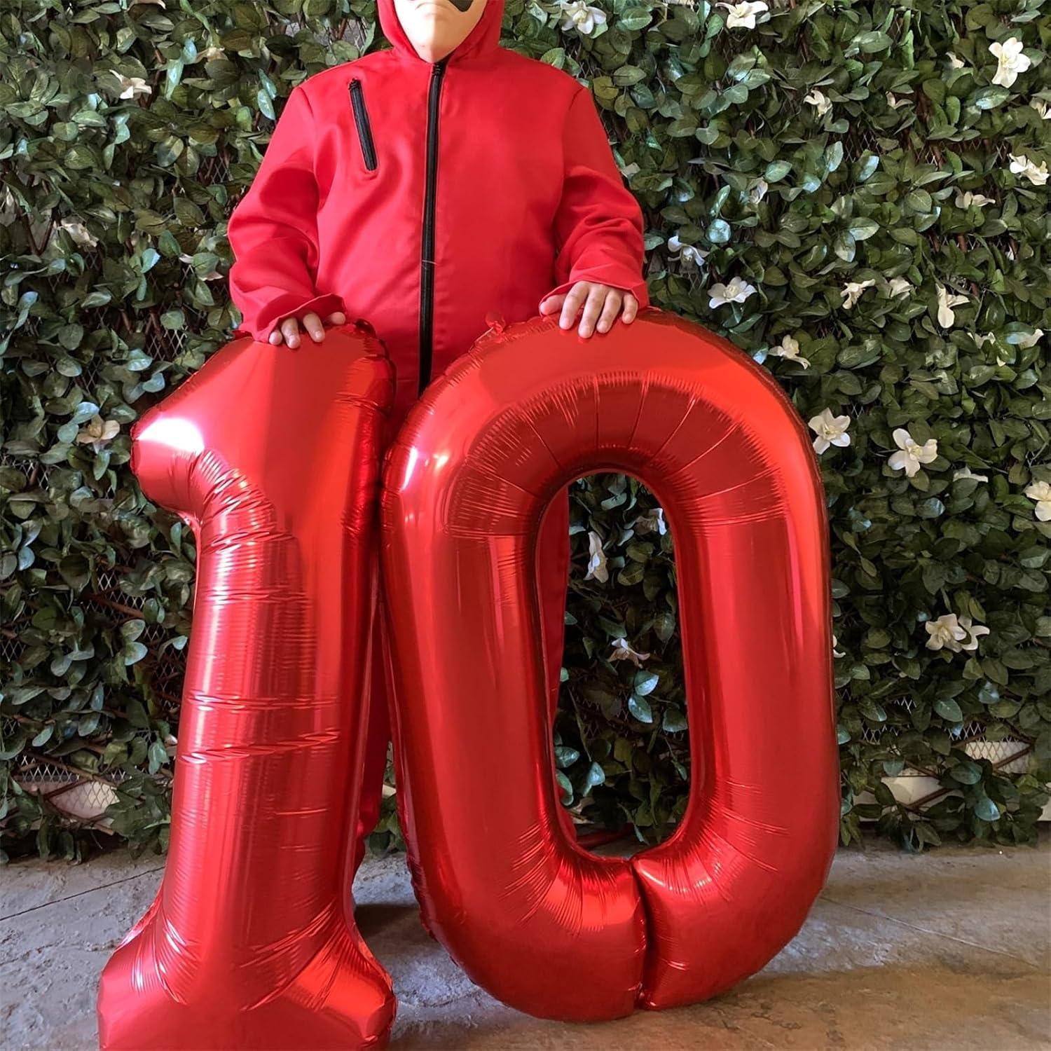 Globo de Número 0 Rojo 101,6 cm - Fiesta Cumpleaños