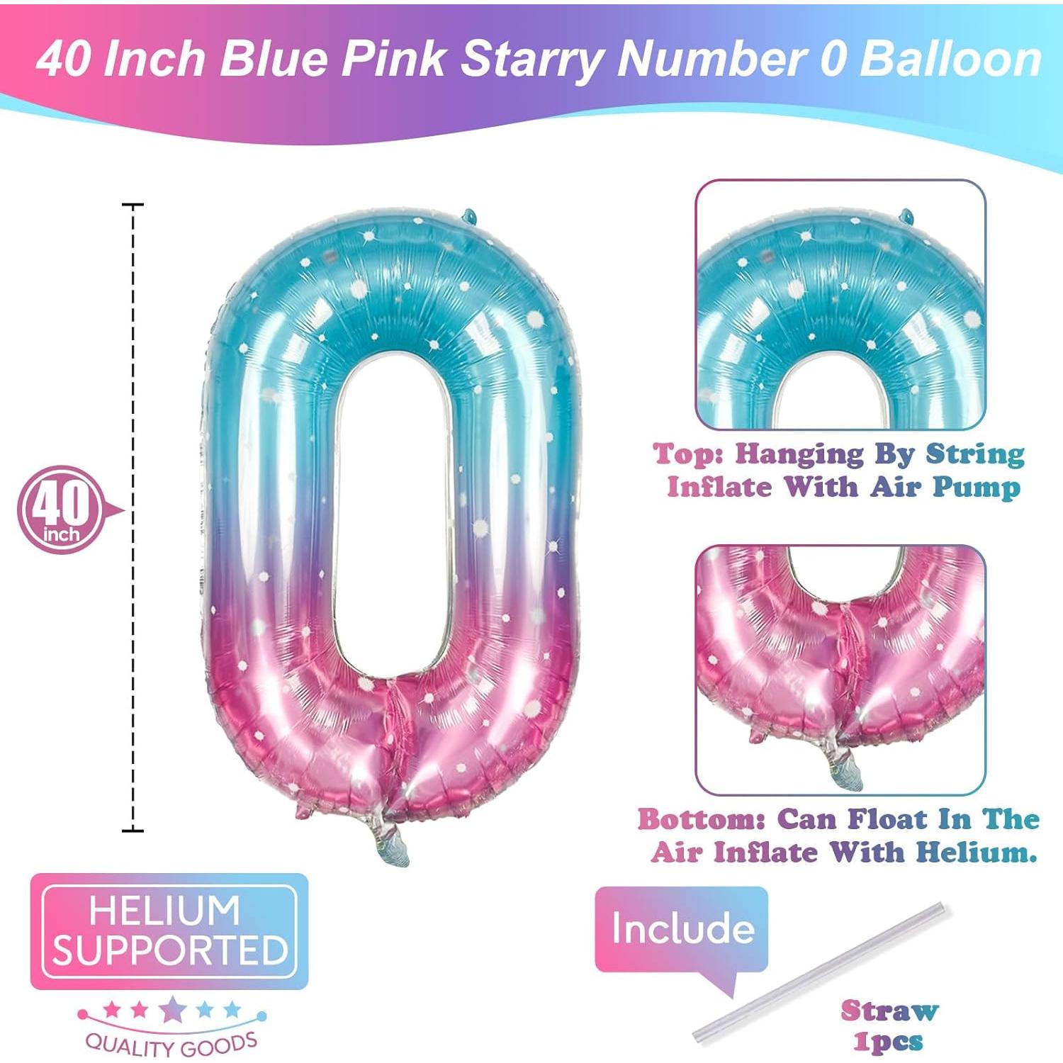 Globo de Número 0 Sirena Isndare 101,6 cm Estrellado