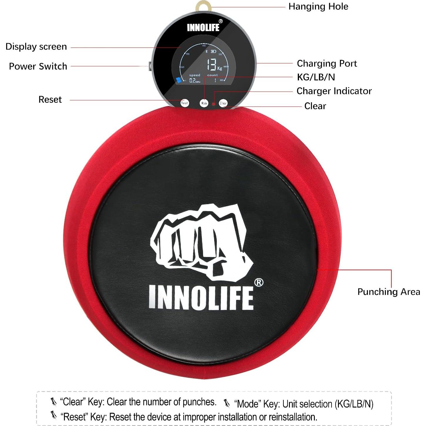 Dinamómetro de Boxeo INNOLIFE con Almohadilla 700kg