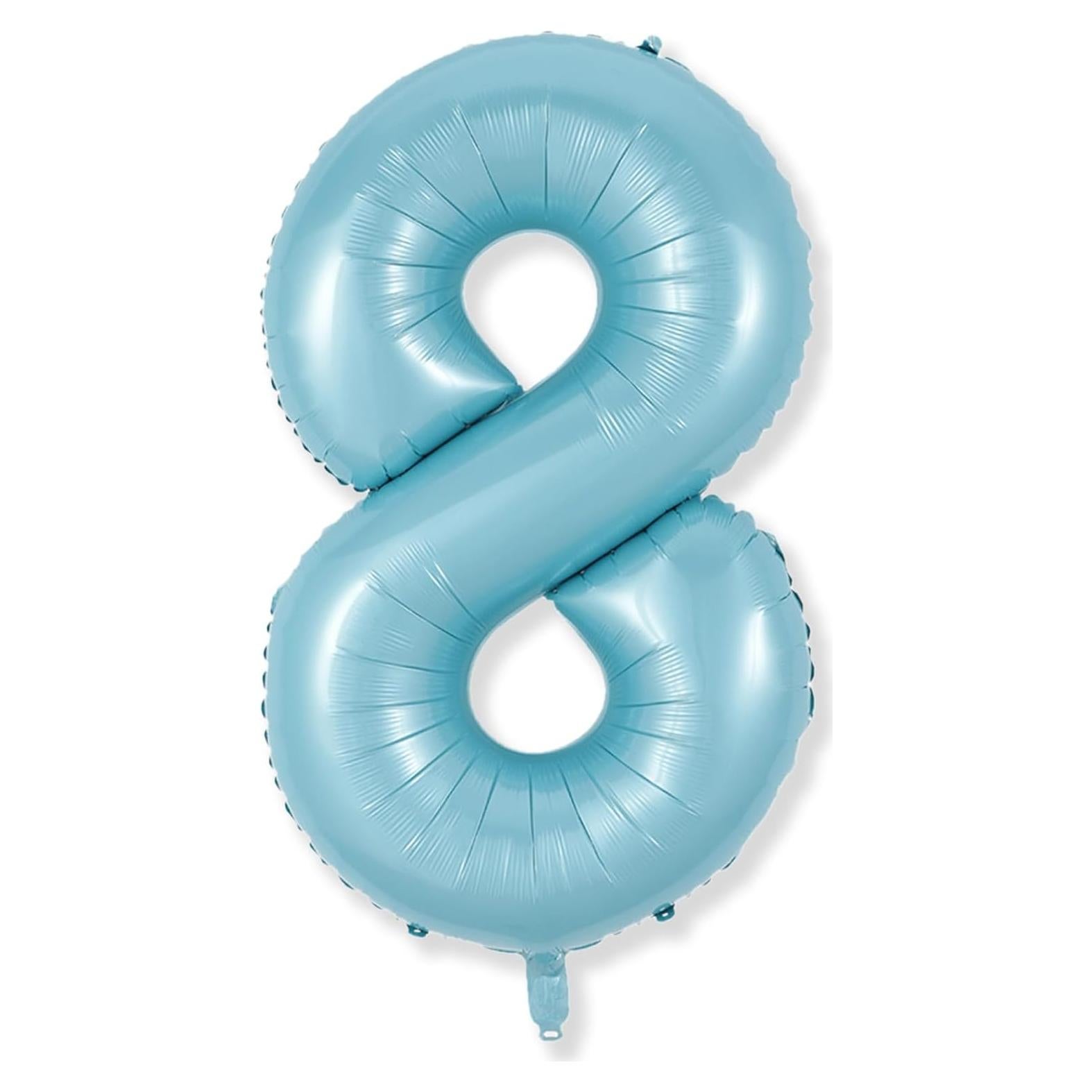 Globo Número 8 Azul Perlado 101,6 cm para Cumpleaños