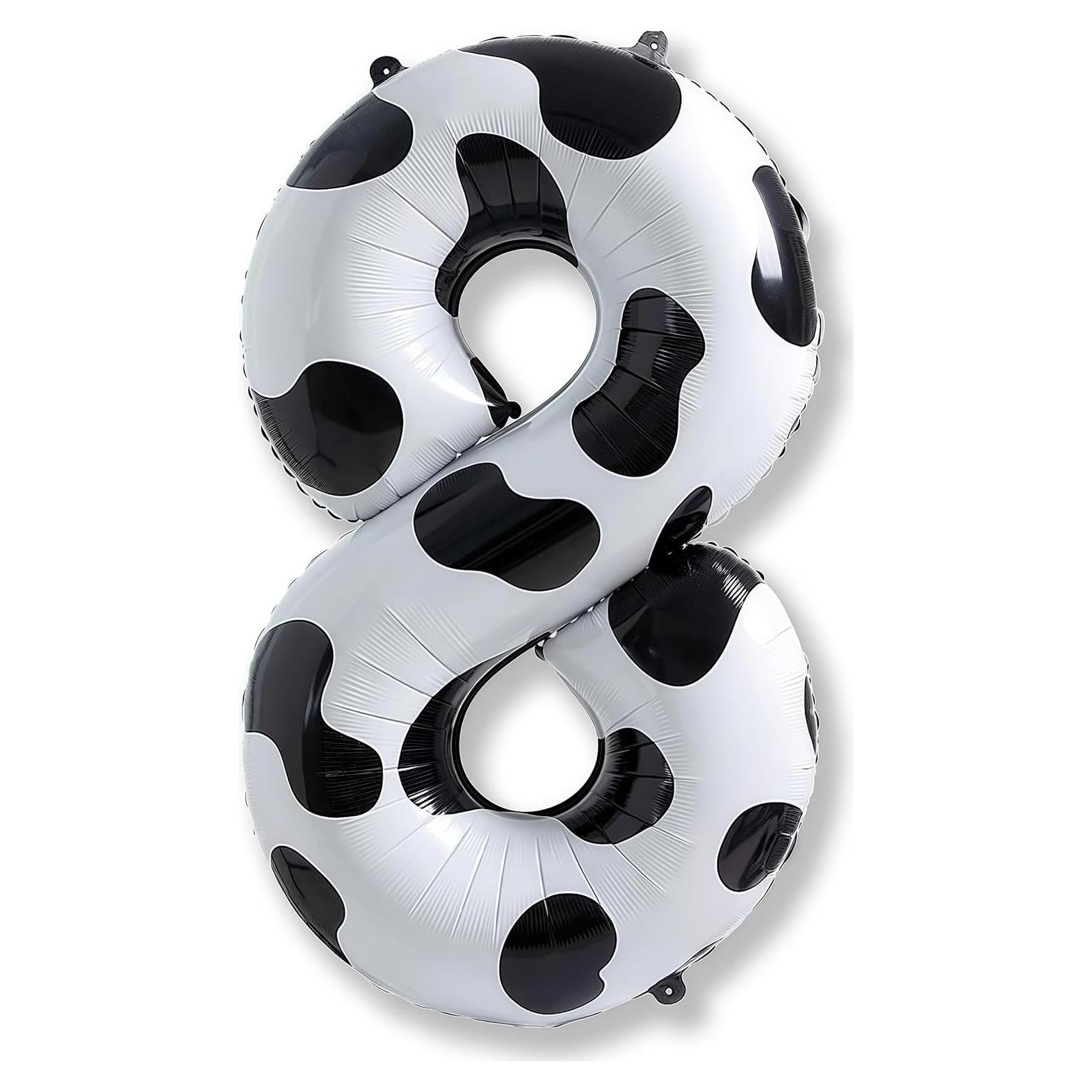 Globo Número 8 Diseño Vaca 101,6 cm para Cumpleaños