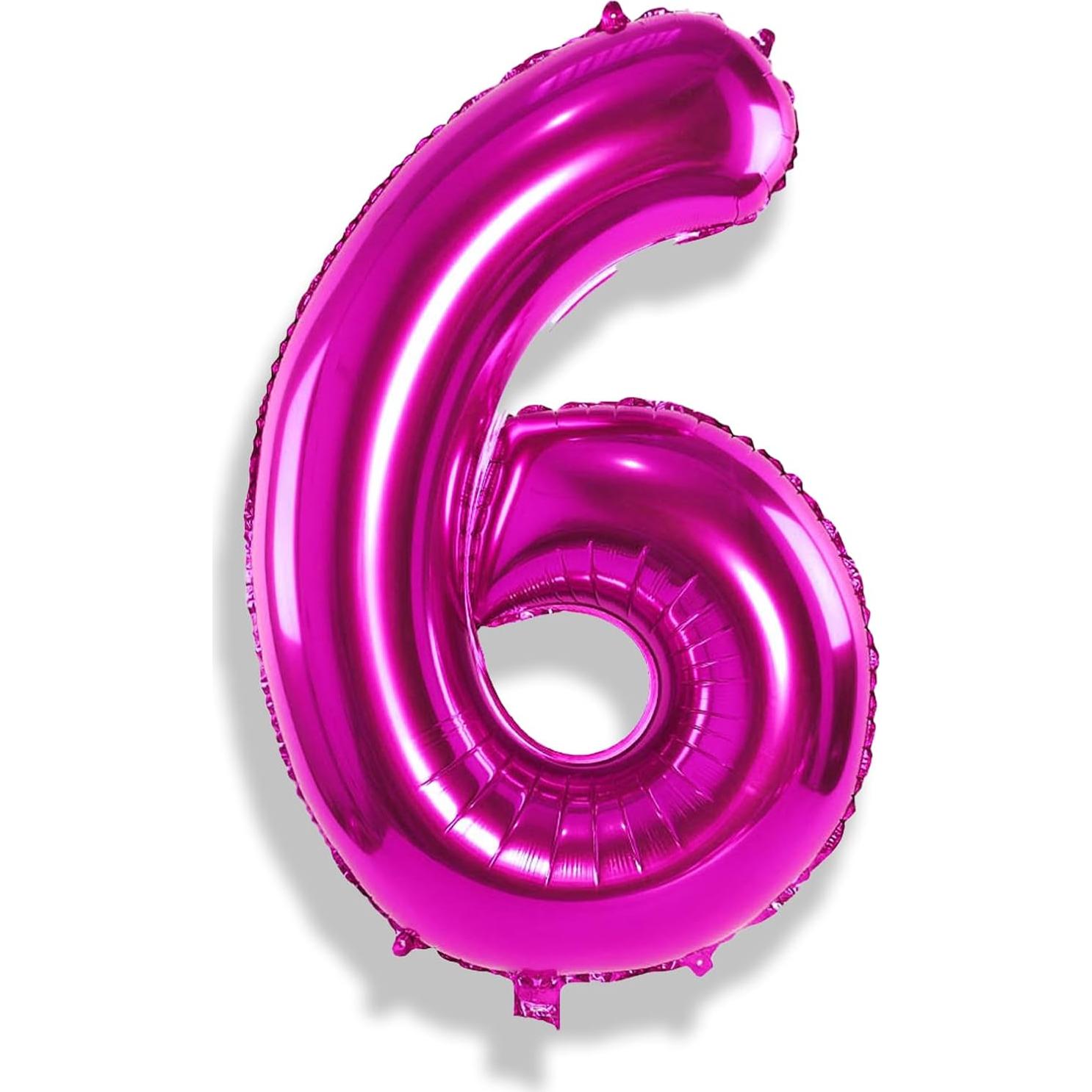 Globo de Número 6 Rosa Fucsia 101,6 cm para Fiesta