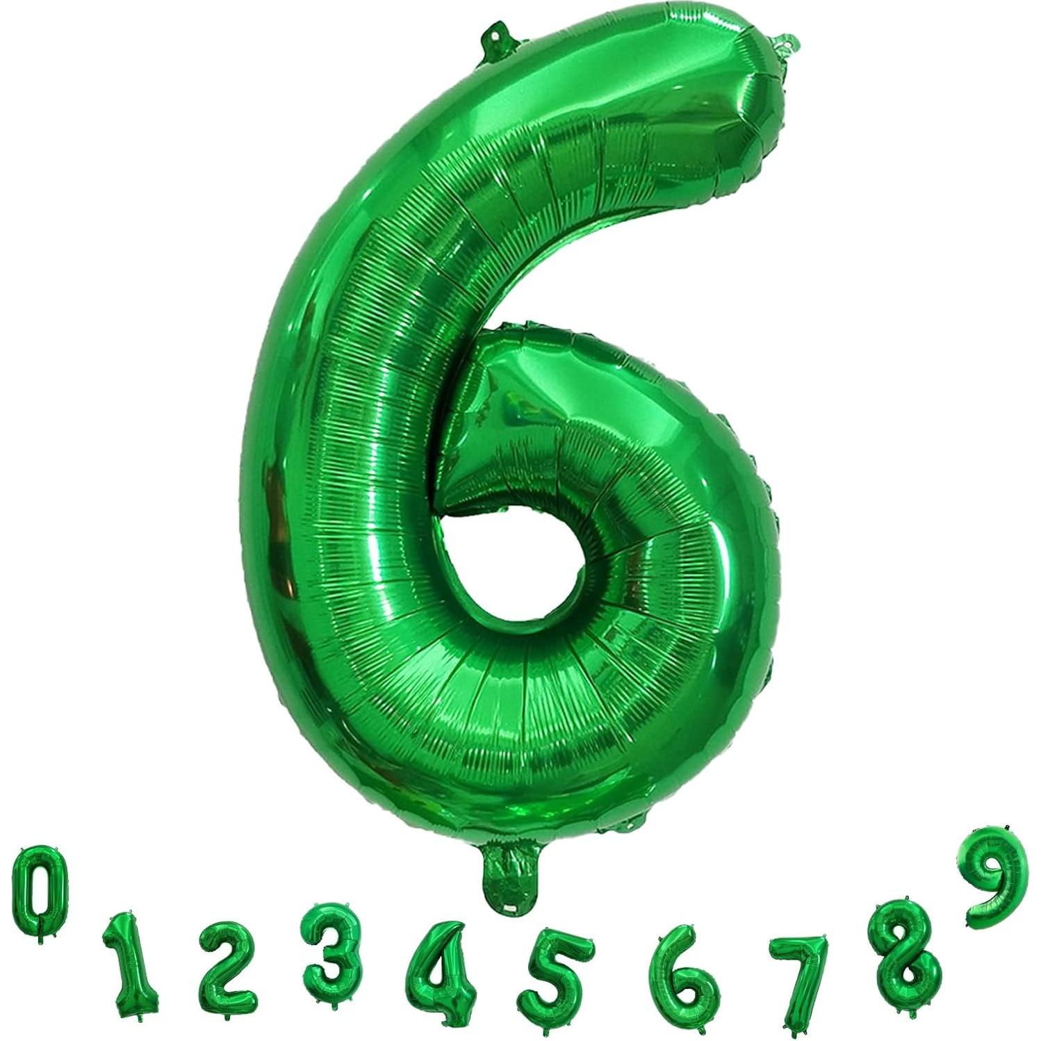 Globo de Número 6 Verde Oscuro 101,6 cm para Fiestas