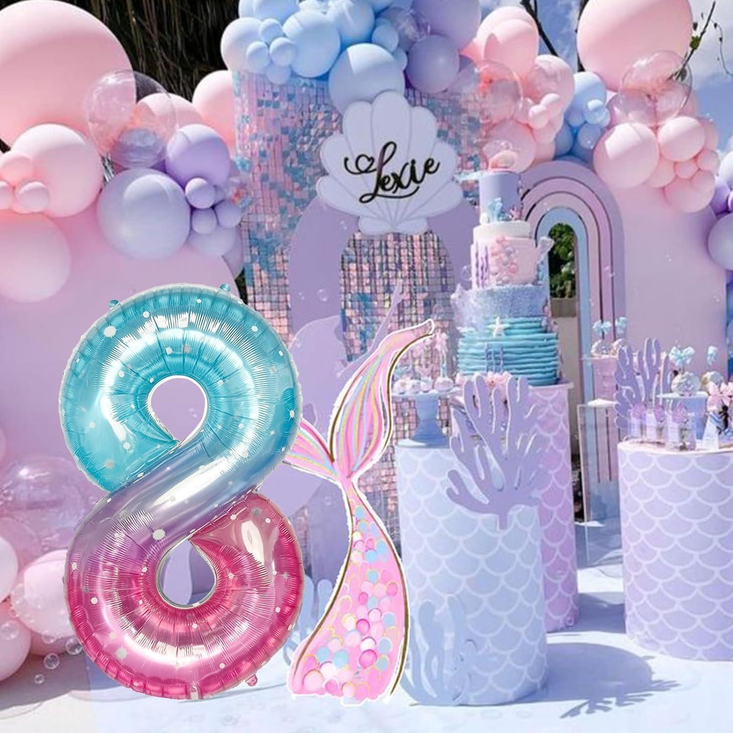 Globo Número 8 Morado Teal 101,6 cm de Mylar para Fiestas