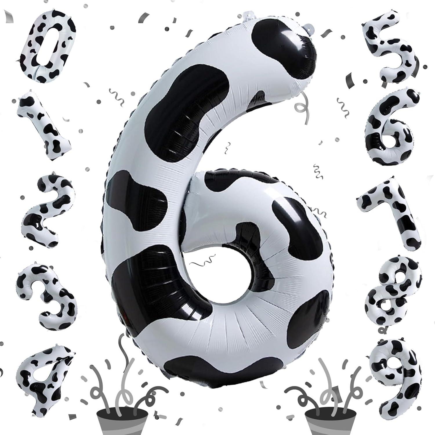 Globo Número 6 Gigante Isndare 101,6 cm Diseño de Vaca