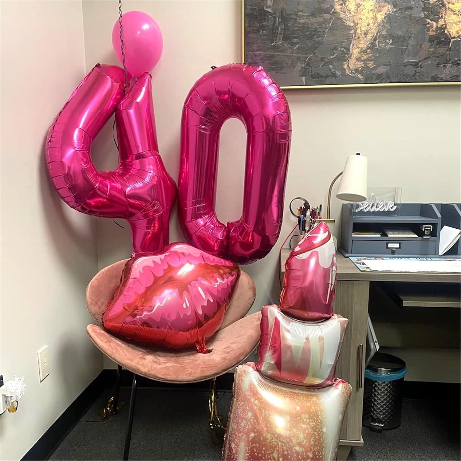 Globo de Número 7 Rosa Fucsia 101,6 cm para Cumpleaños