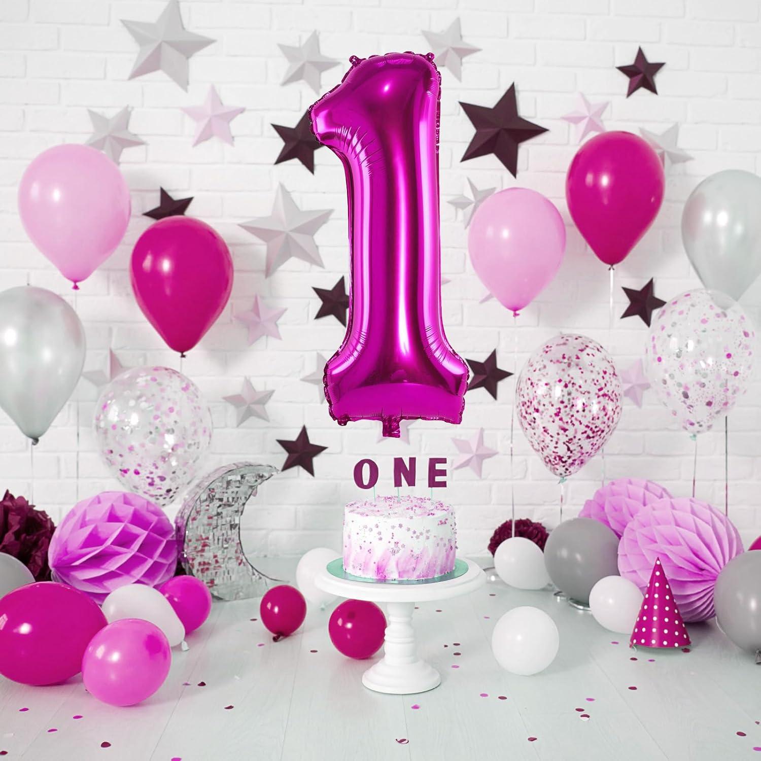 Globo de Número 7 Rosa Fucsia 101,6 cm para Cumpleaños