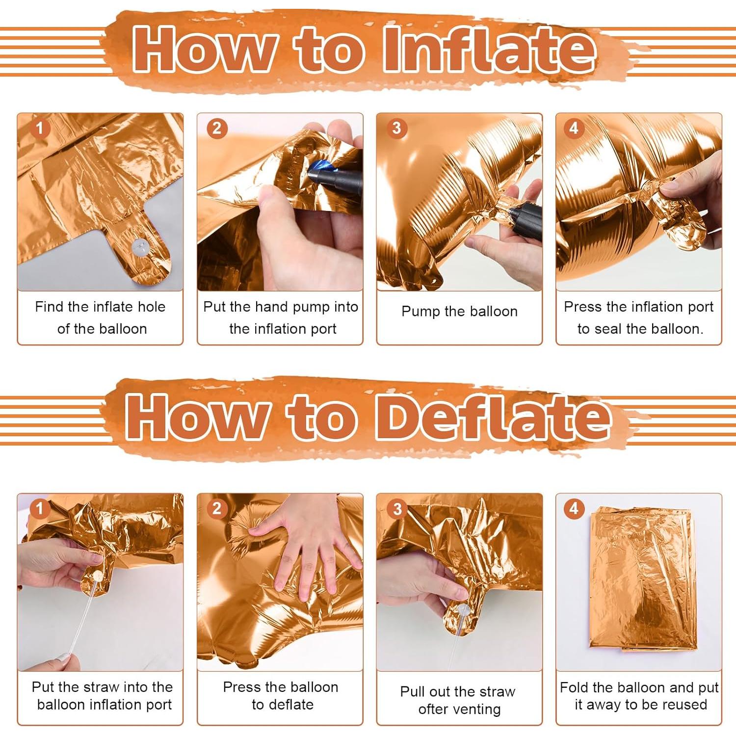 Globo de Número 3 Naranja 100 cm Autoinflable para Fiestas