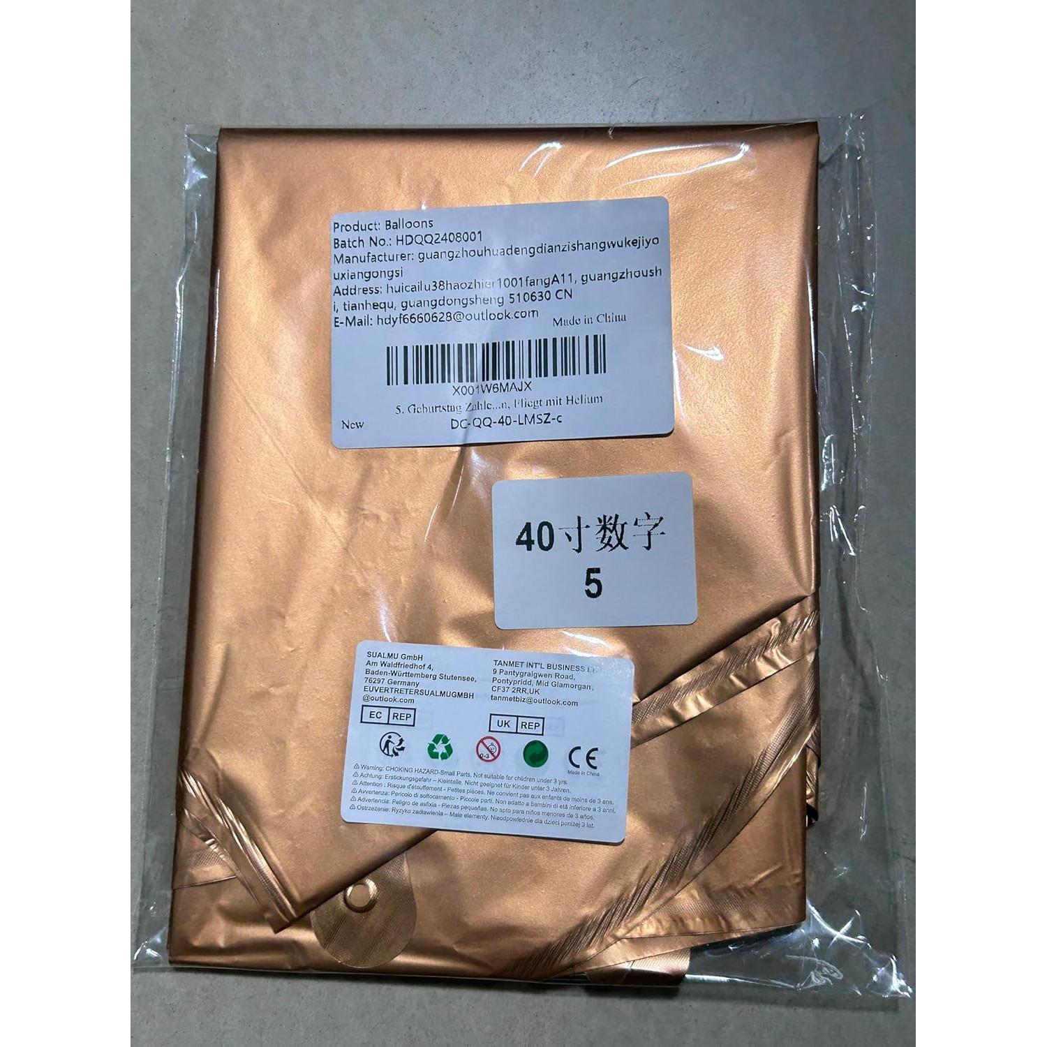 Globo de Número 3 Naranja 100 cm Autoinflable para Fiestas