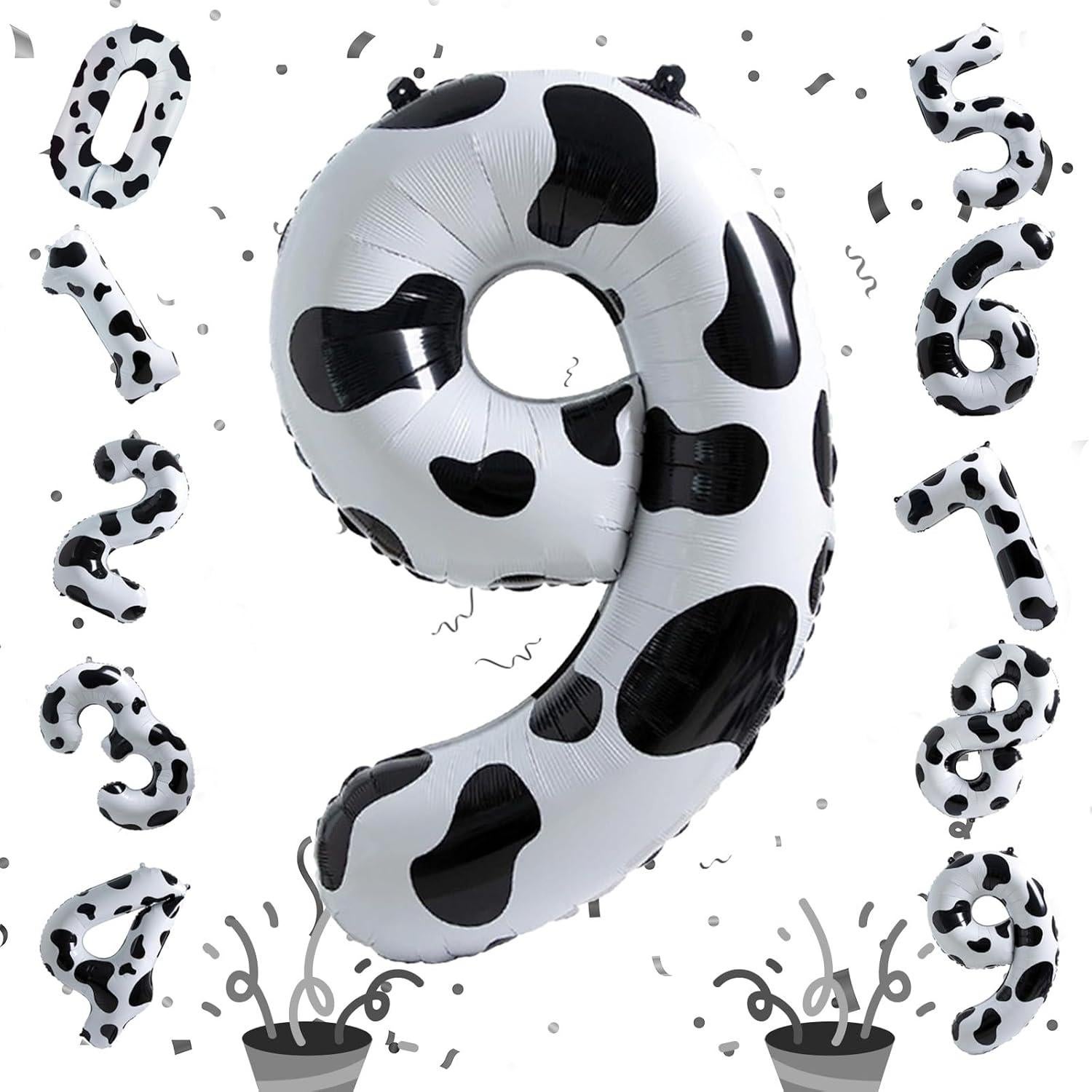 Globo Número 9 101,6 cm de Vaca para Cumpleaños Niños